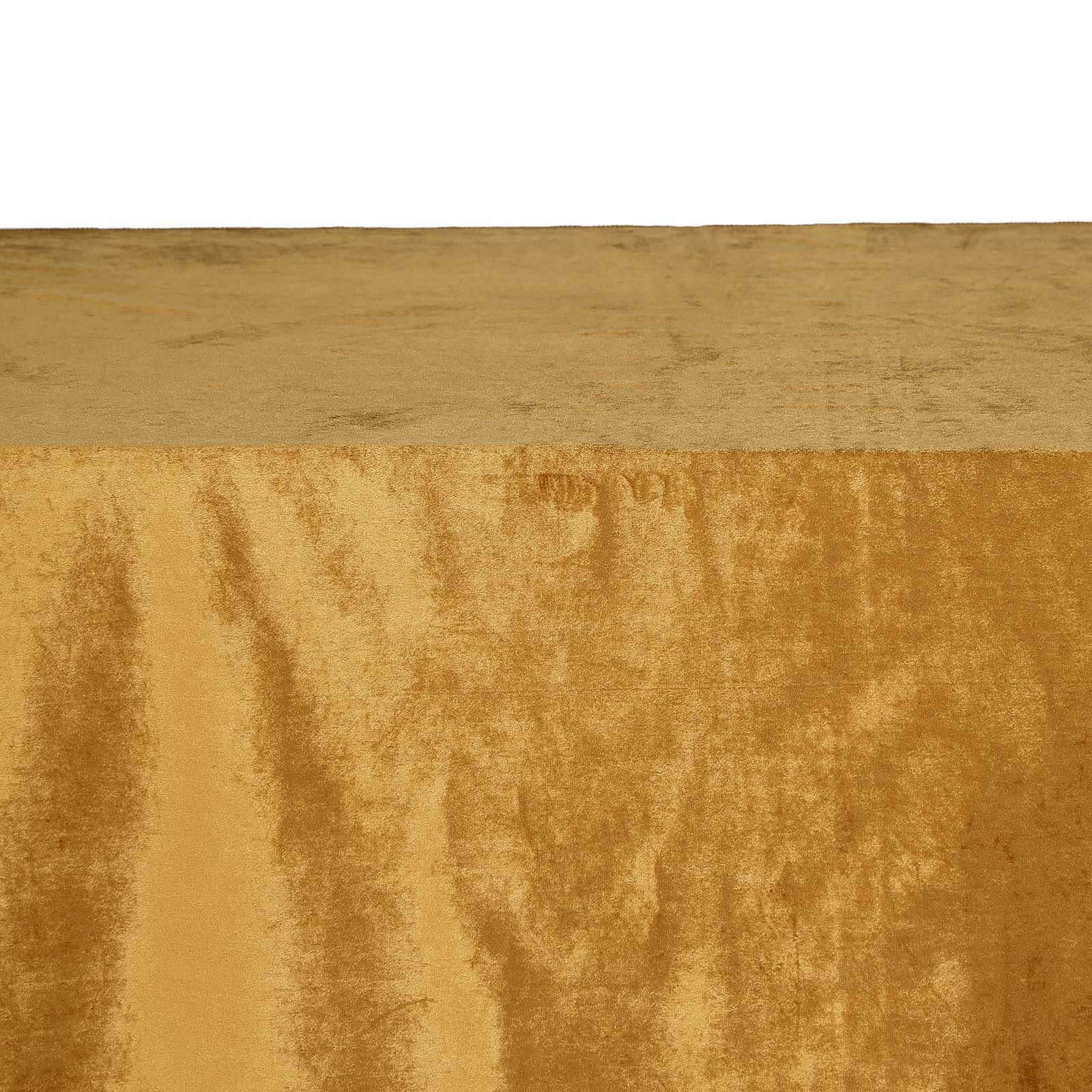 Premium Velvet 90x132 Rectangle Tablecloth Gold - Reusable Soft & Polished Seamless Table Cover for Luxury Weddings & Events