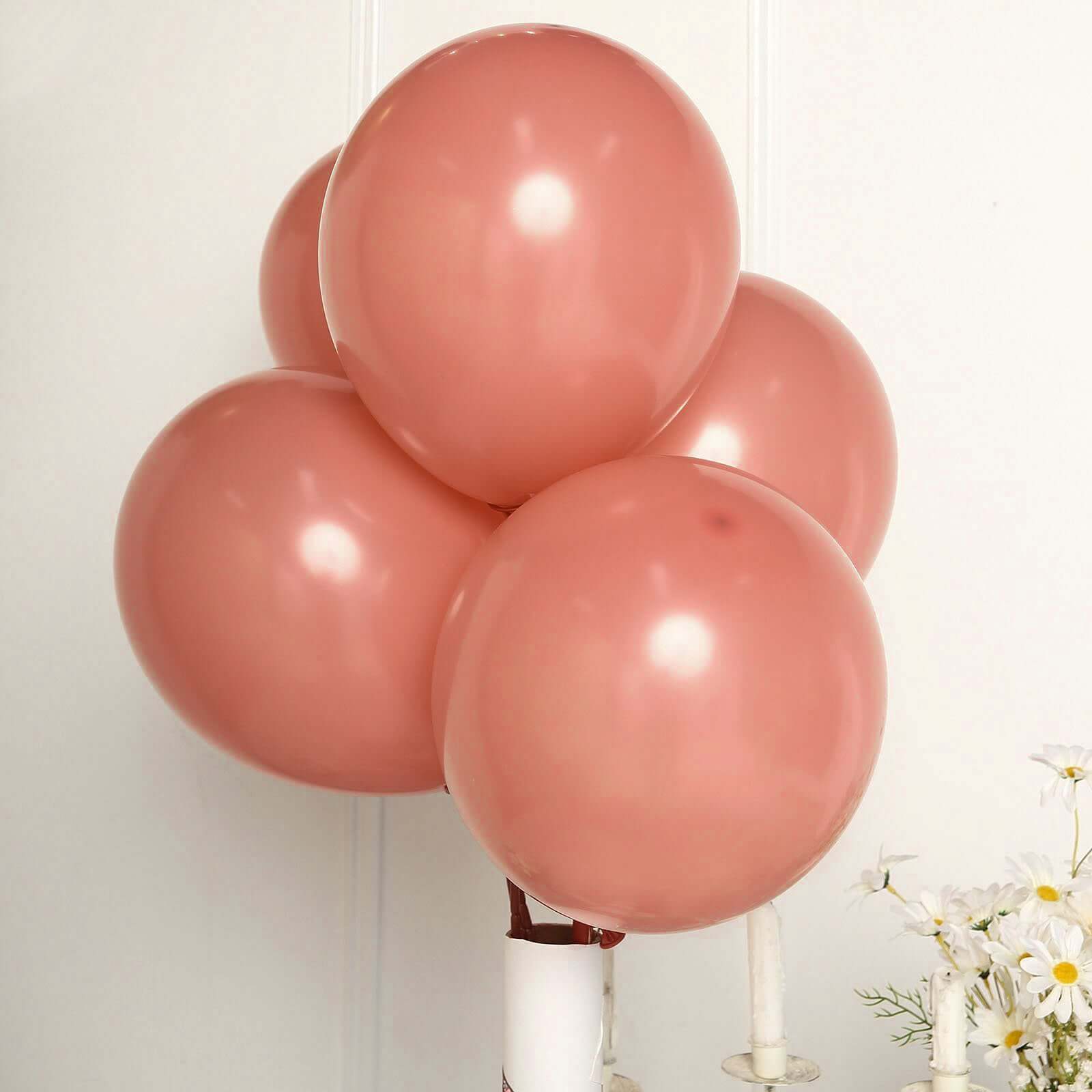 25 Pack 12 Matte Pastel Dusty Rose Helium Air Latex Party Balloons