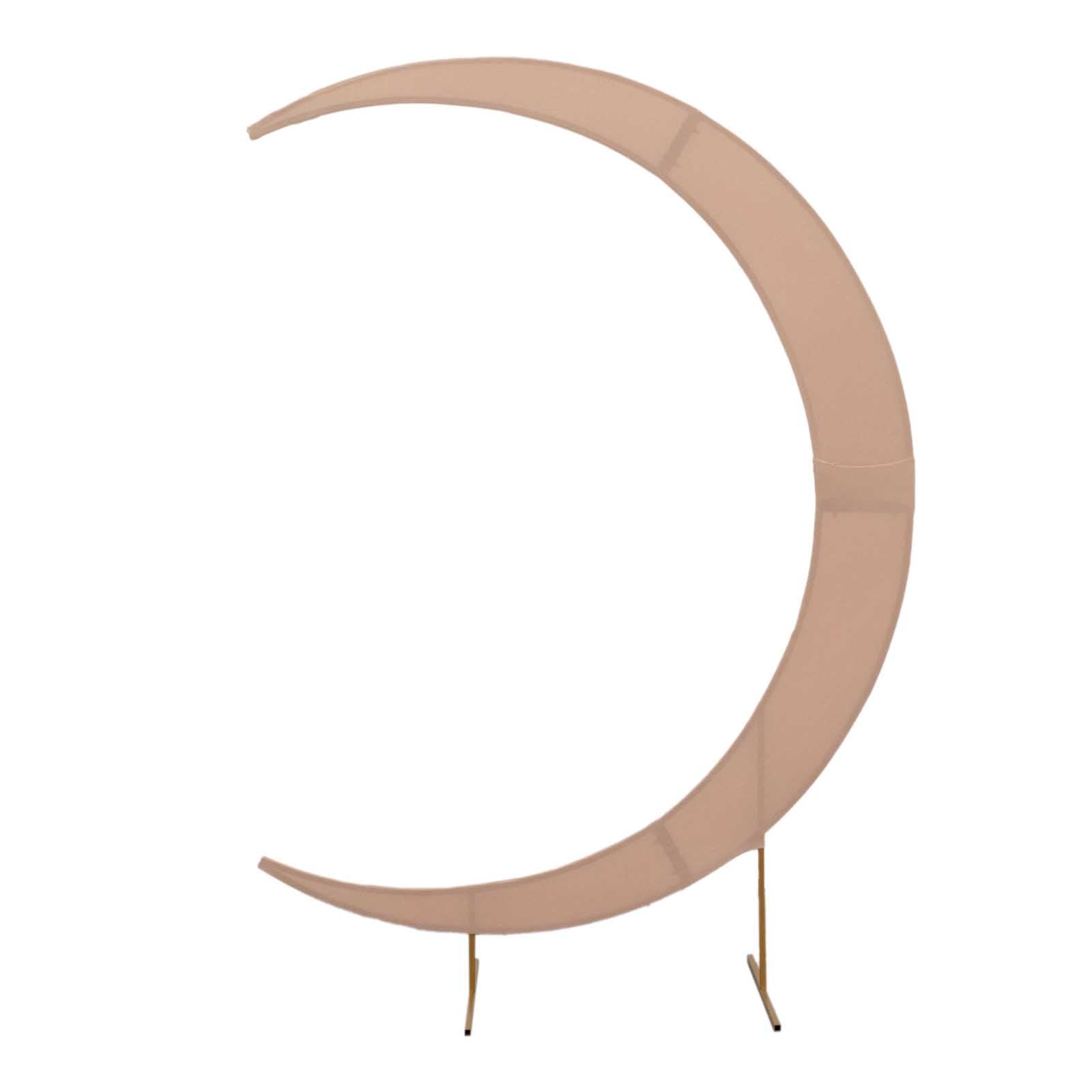 7.5ft Nude Spandex Crescent Moon Wedding Arch Cover, Custom Fitted Chiara Backdrop Stand Cover