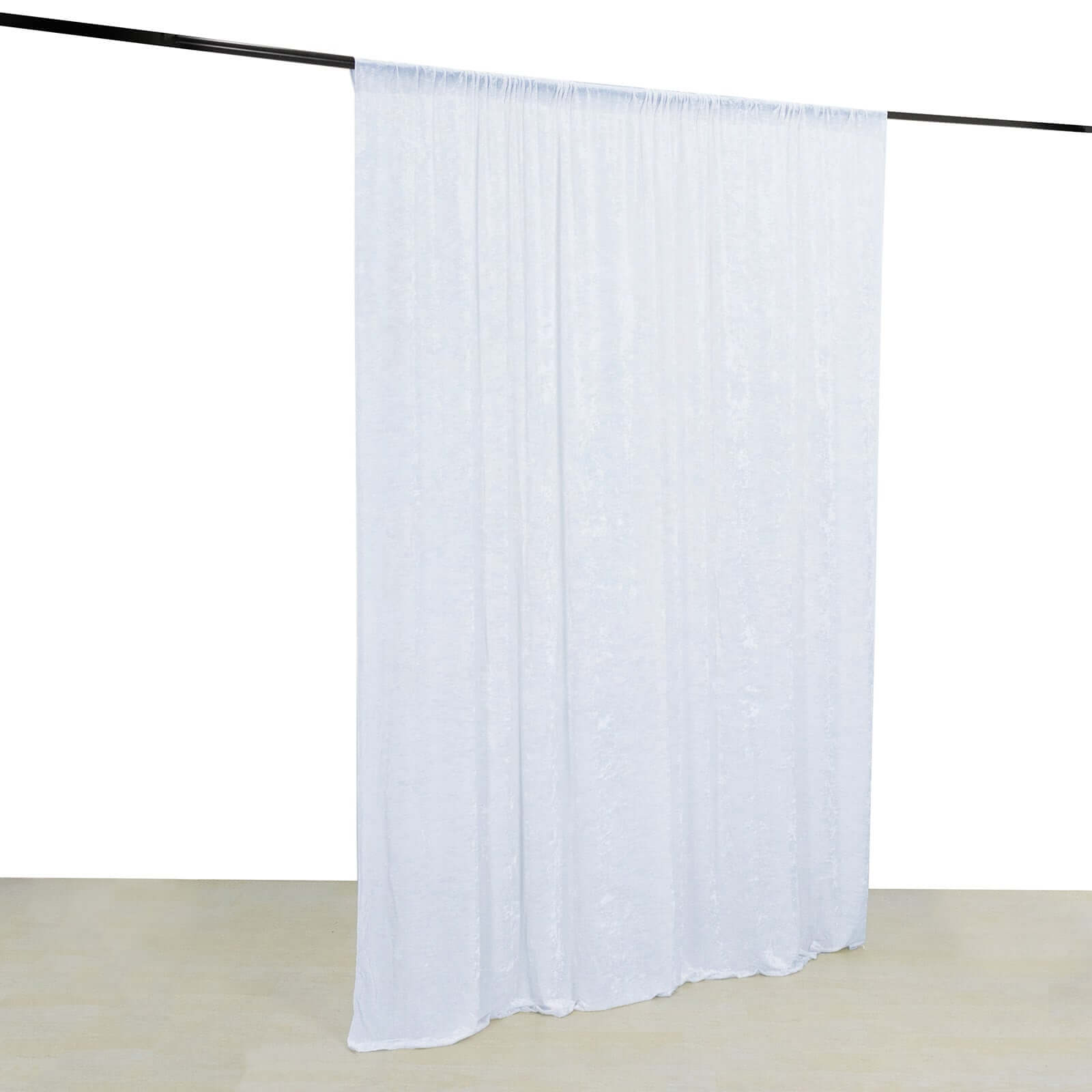 8ftx8ft White Premium Smooth Velvet Event Curtain Drapes, Privacy Backdrop Event Panel with Rod Pocket