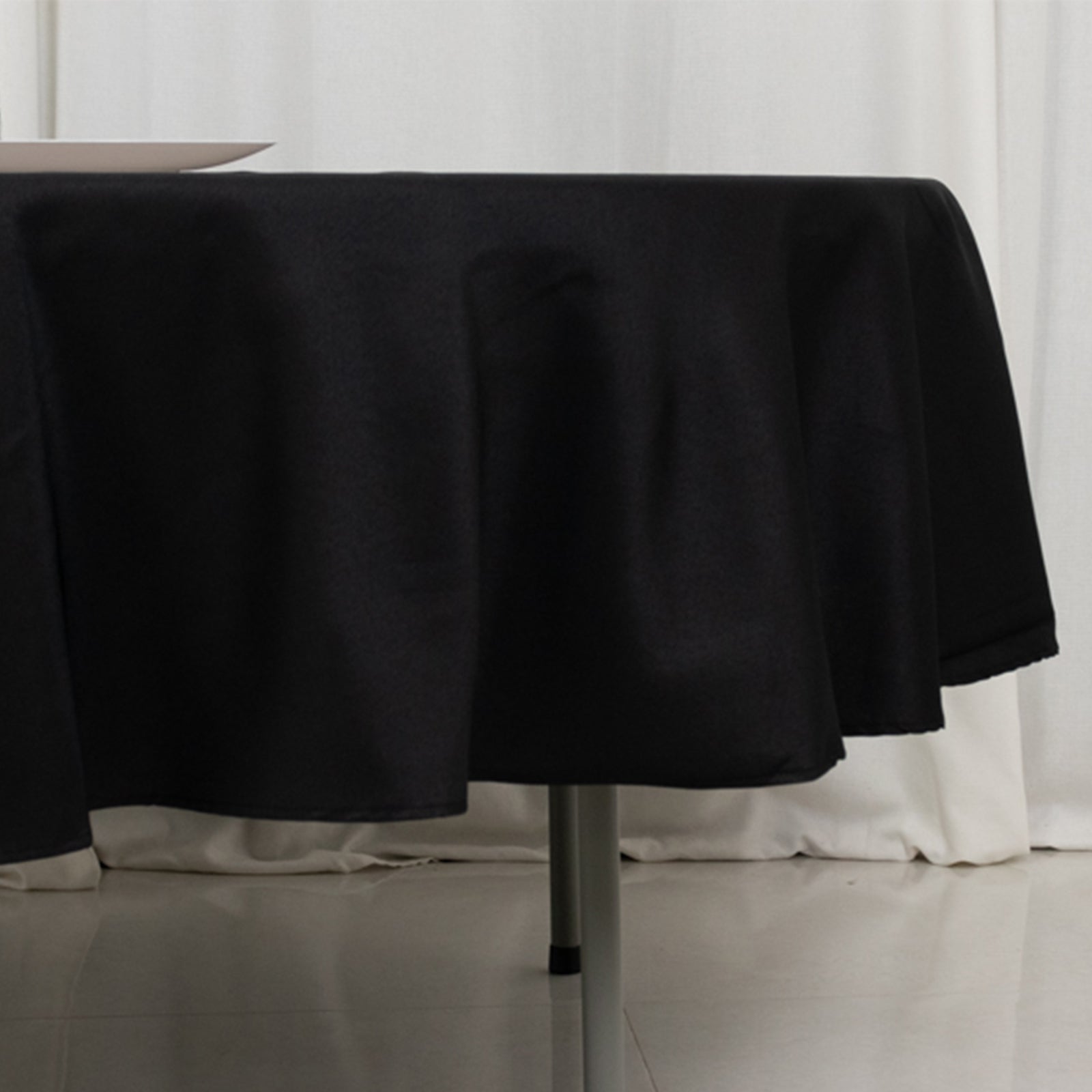 Fire Retardant Premium Polyester 90 Round Tablecloth Black - High-Performance Table Cover