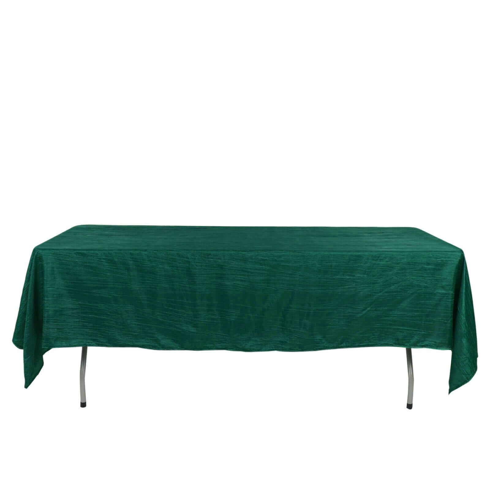 Taffeta 60x102 Rectangle Tablecloth Hunter Emerald Green - Accordion Crinkle Table Cover