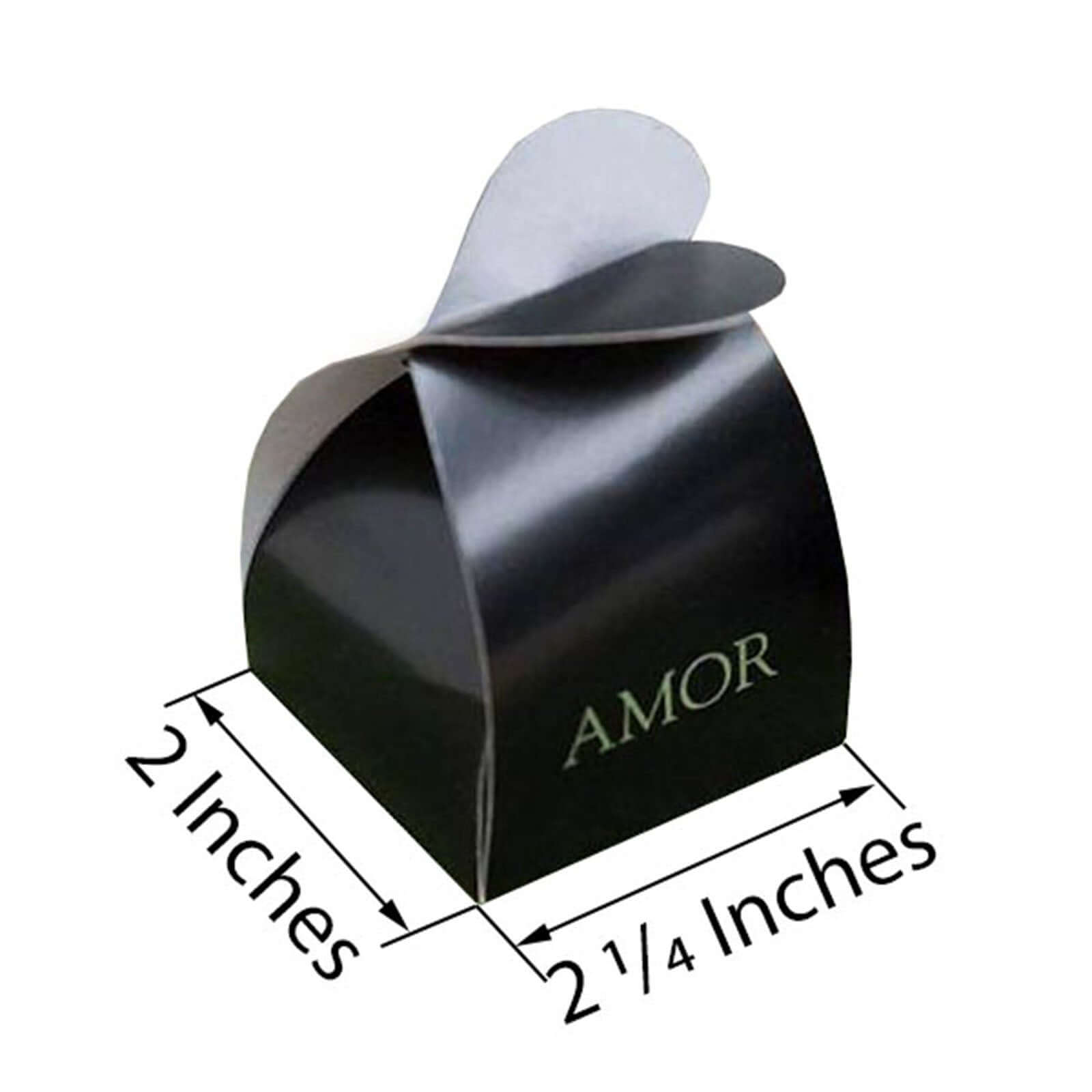 100 Pack 2 Black Heart Top Party Favor Candy Gift Boxes