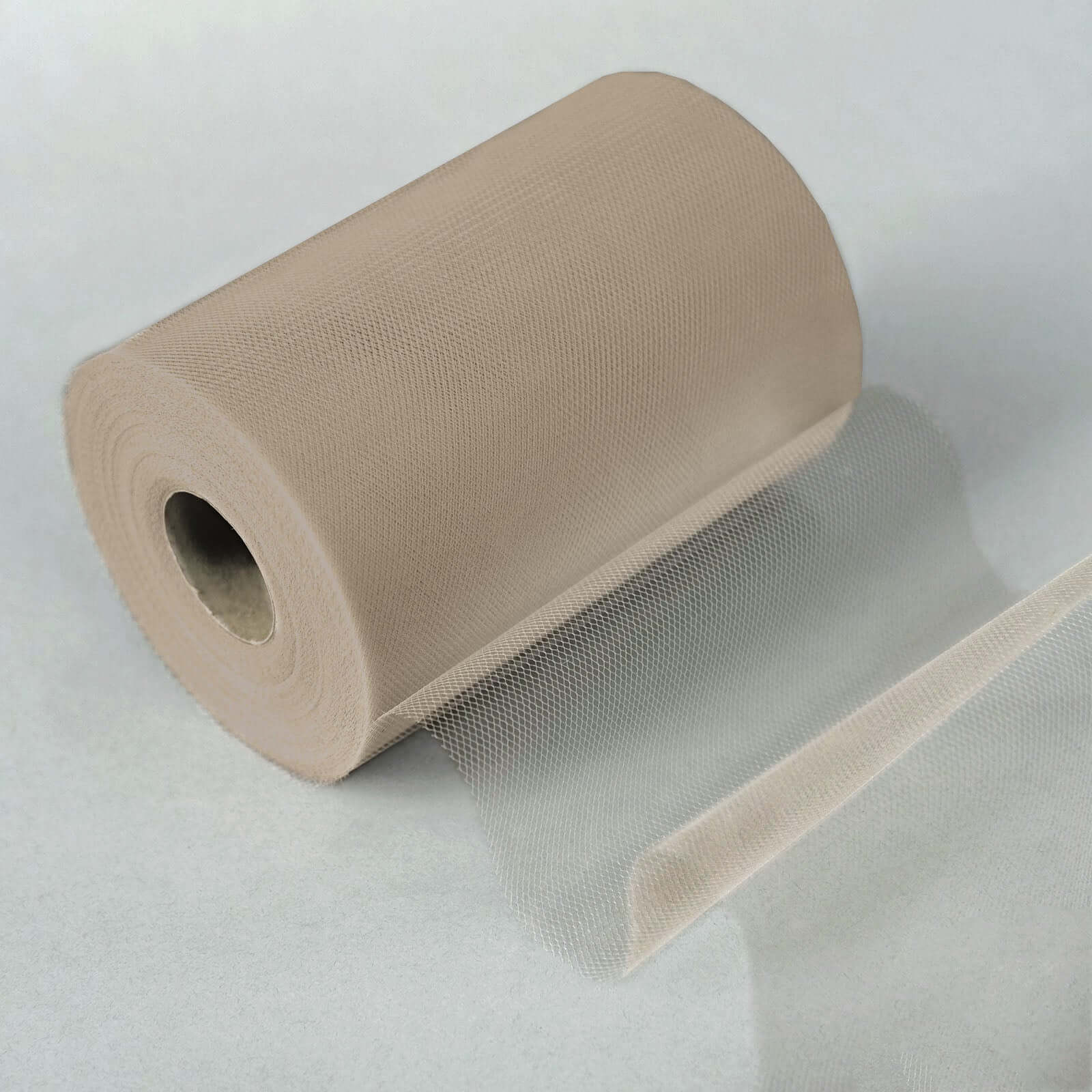 6x100 Yards Taupe Tulle Fabric Bolt, Sheer Fabric Spool Roll For Crafts