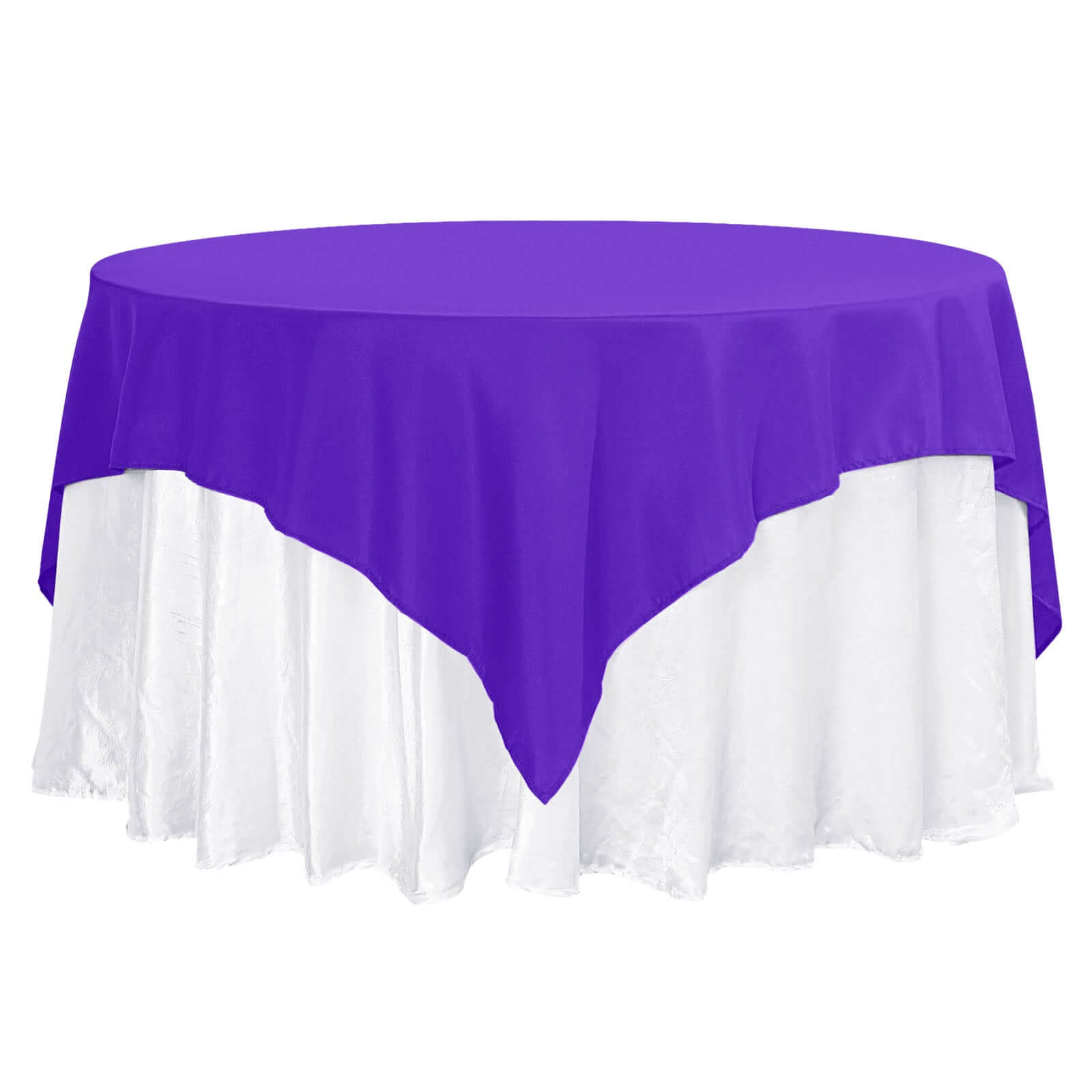 Premium Polyester 70x70 Table Overlay Square Tablecloth Purple 220GSM Wrinkle-Resistant Table Cover