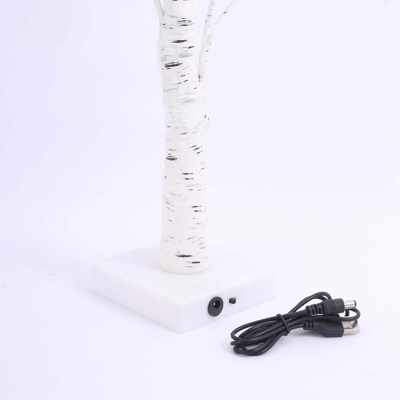 Lighted Birch Tree Lamp White Design Warm White - Battery Operated Rechargeable LED Table Accent 2ft