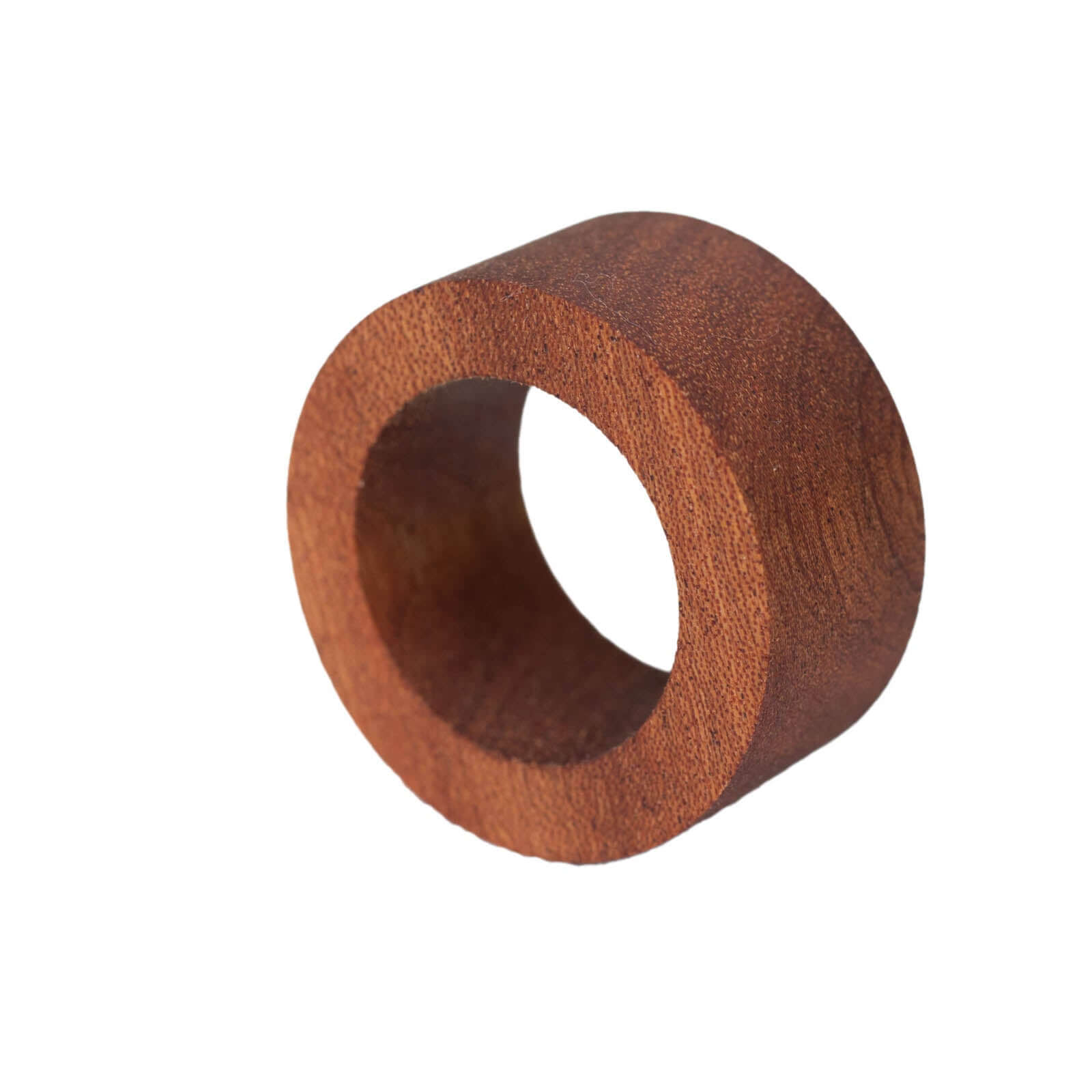 4 Pack 1.75 Cinnamon Brown Rustic Hardwood Farmhouse Napkin Rings, Boho Napkin Holder Wood Slices