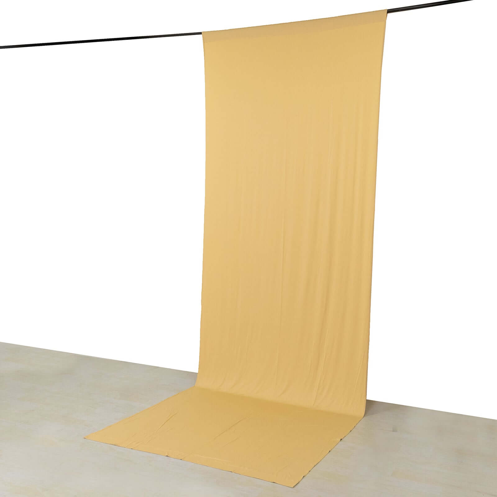 Champagne 4-Way Stretch Spandex Event Curtain Drapes, Wrinkle Free Backdrop Event Panel with Rod Pockets - 5ftx14ft