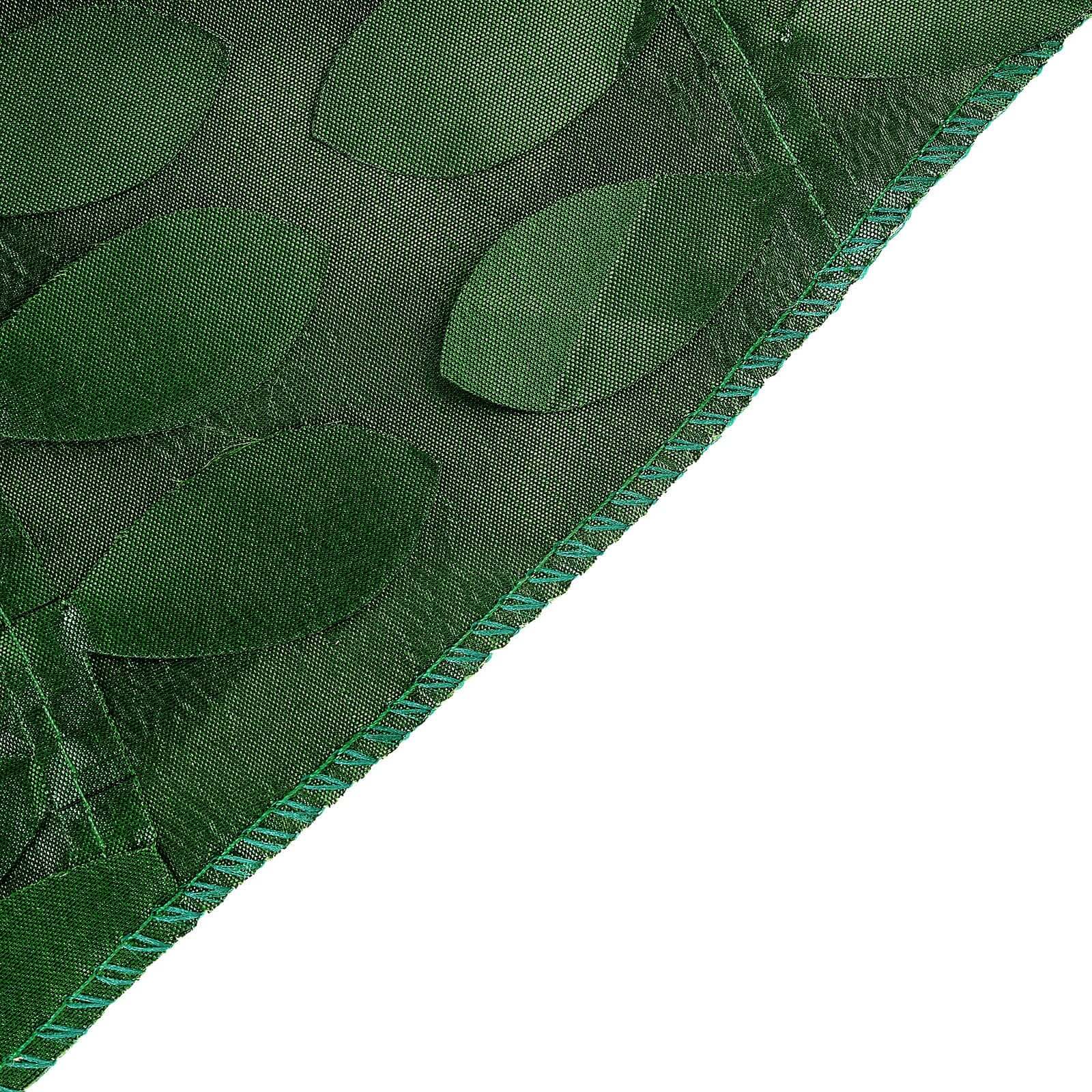 Taffeta 132 Round Tablecloth Green Leaf | 3D Leaf Petal Design Seamless Table Cover