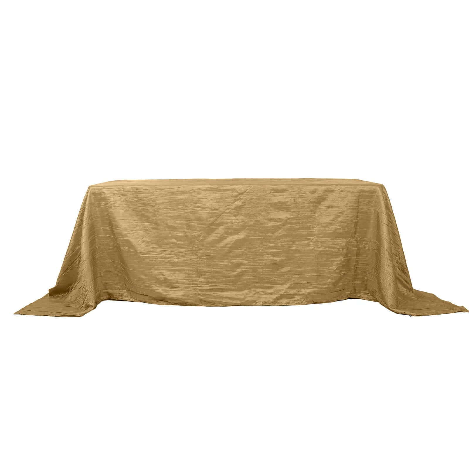 Taffeta 90x132 Rectangle Tablecloth Gold - Seamless Accordion Crinkle Design for Sophisticated Gatherings