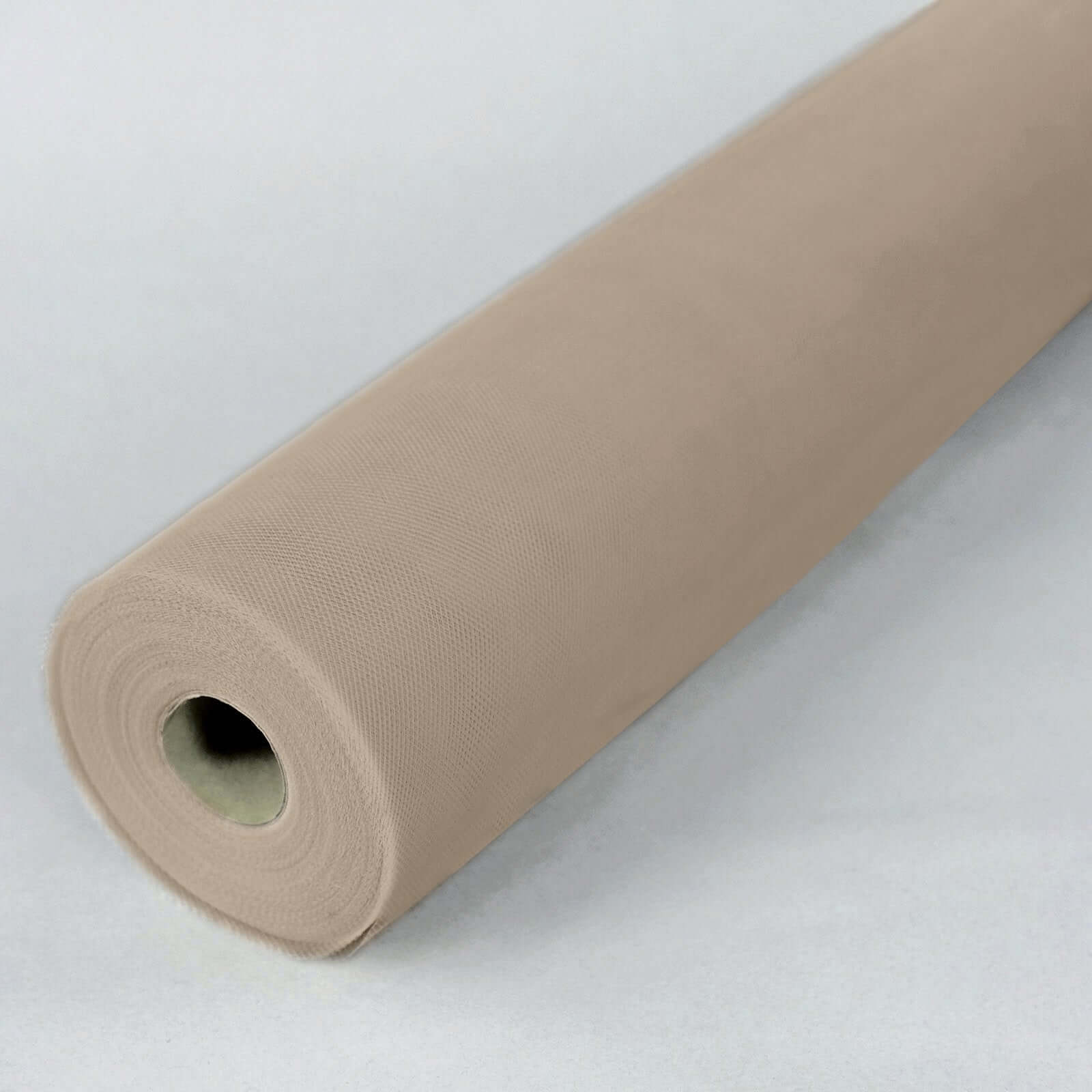 18x100 Yards Taupe Tulle Fabric Bolt, Sheer Fabric Spool Roll For Crafts