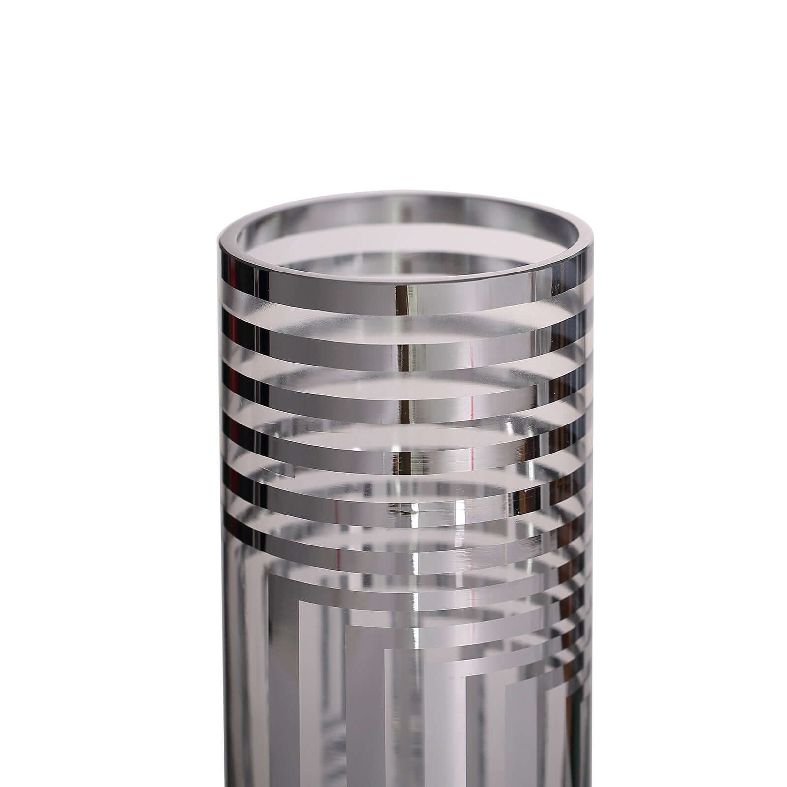 2-Pack Glass Cylinder Vases Silver Striped - Sophisticated Flower Centerpieces for Events 11