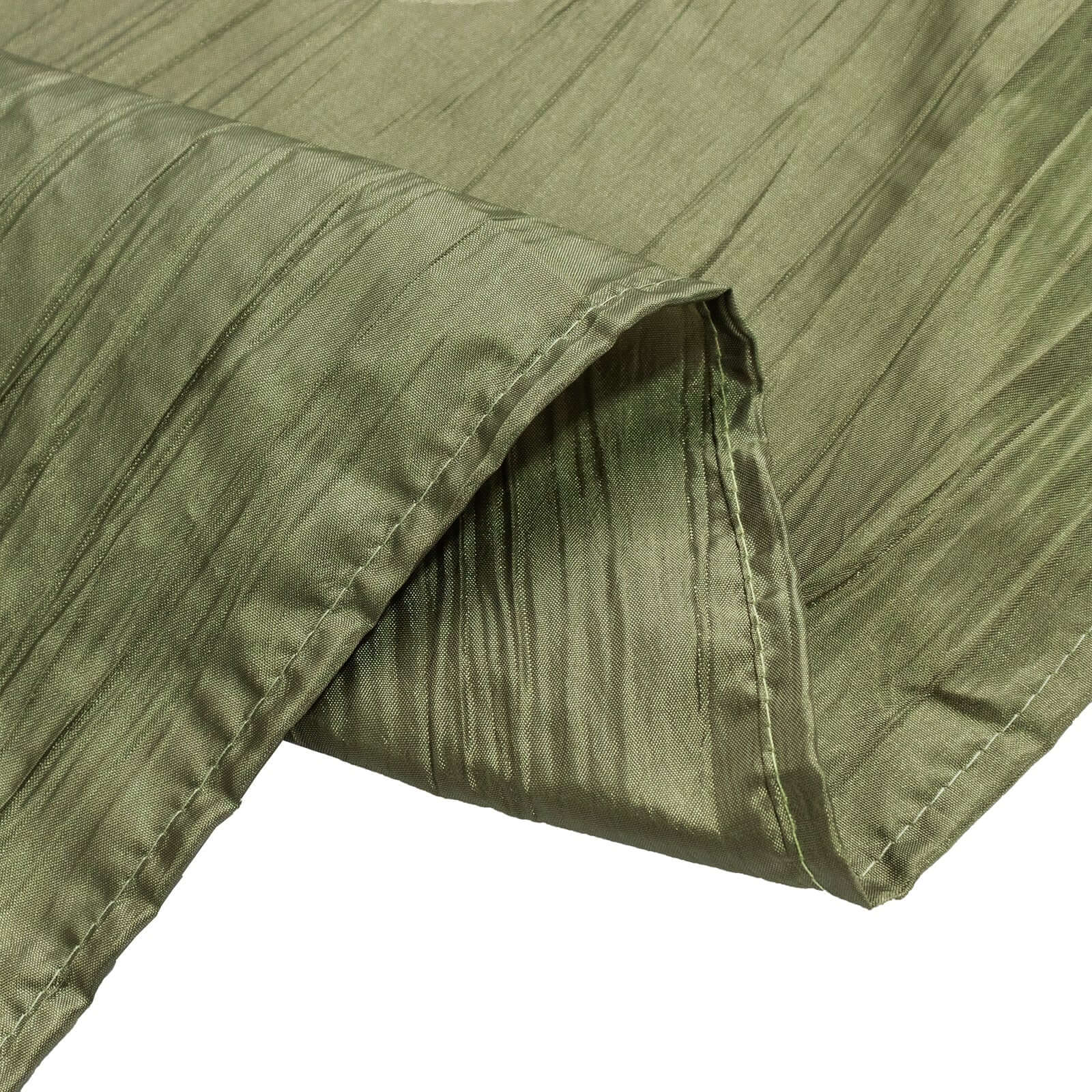 Taffeta 120 Round Tablecloth Dusty Sage Green - Seamless Accordion Crinkle Table Cover