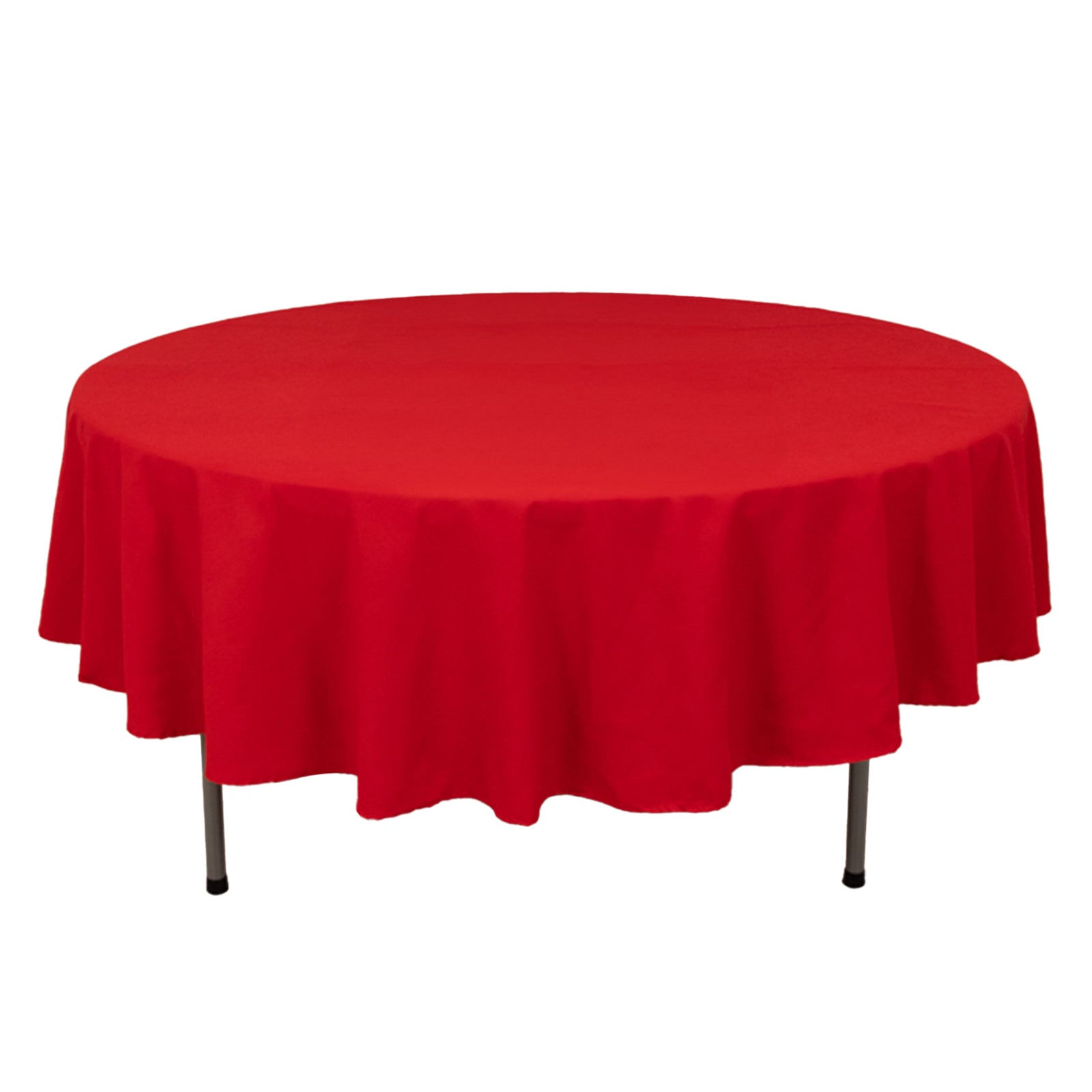 Cotton Blend 90 Round Tablecloth Red - Wrinkle-Resistant Table Cover