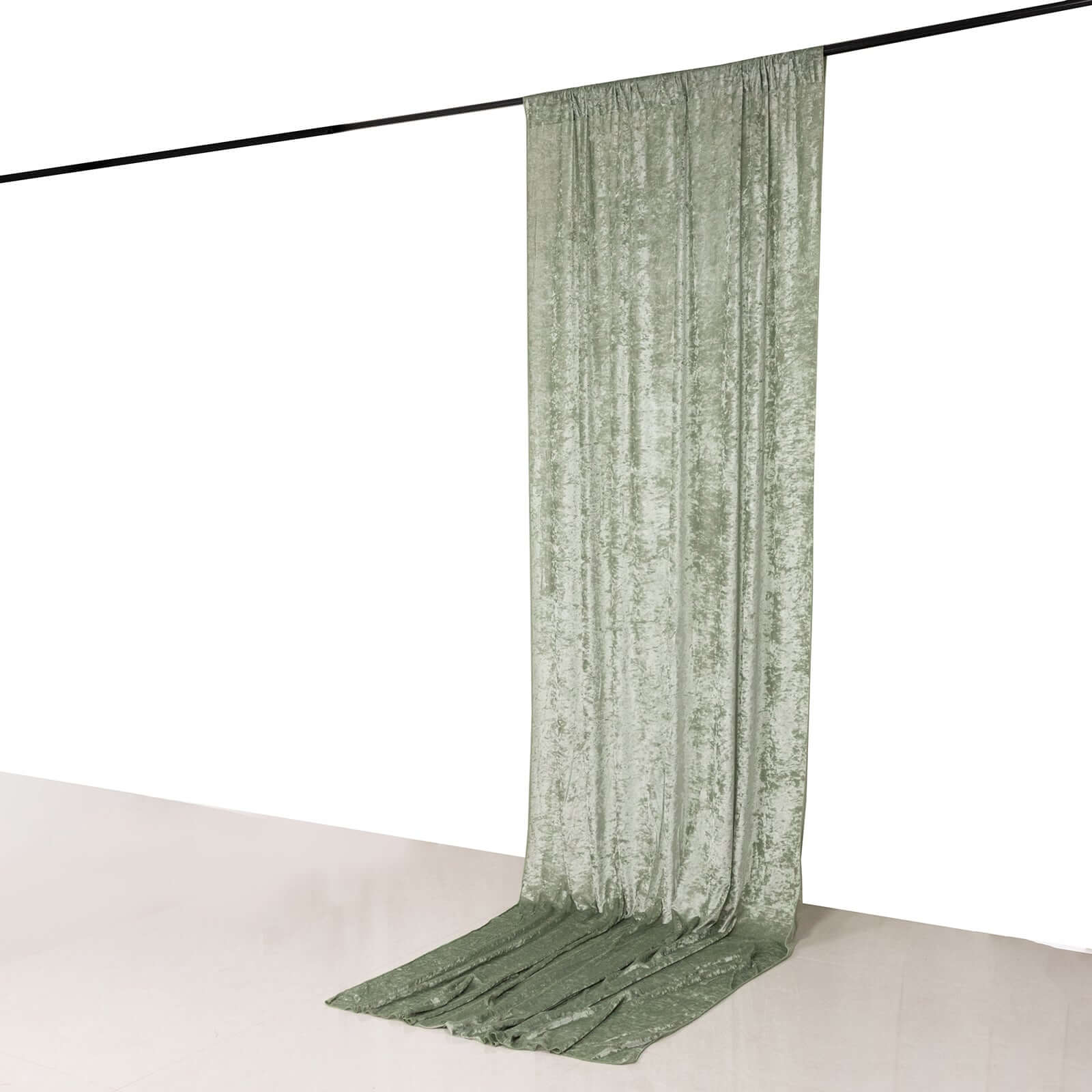 5ftx12ft Sage Green Premium Smooth Velvet Event Curtain Drapes, Privacy Backdrop Event Panel with Rod Pocket