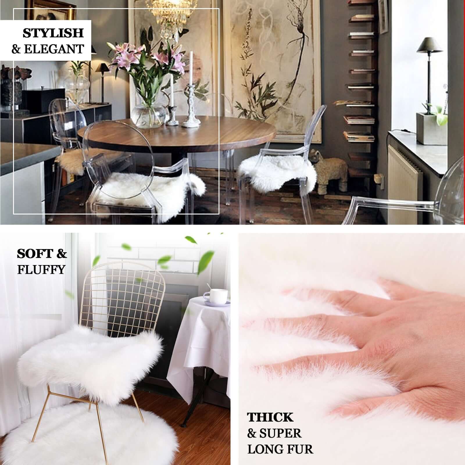 Faux Sheepskin 20 Cushion Cover with Soft Plush Finish Dusty Rose - Stylish Small Shag Area Rug for Events