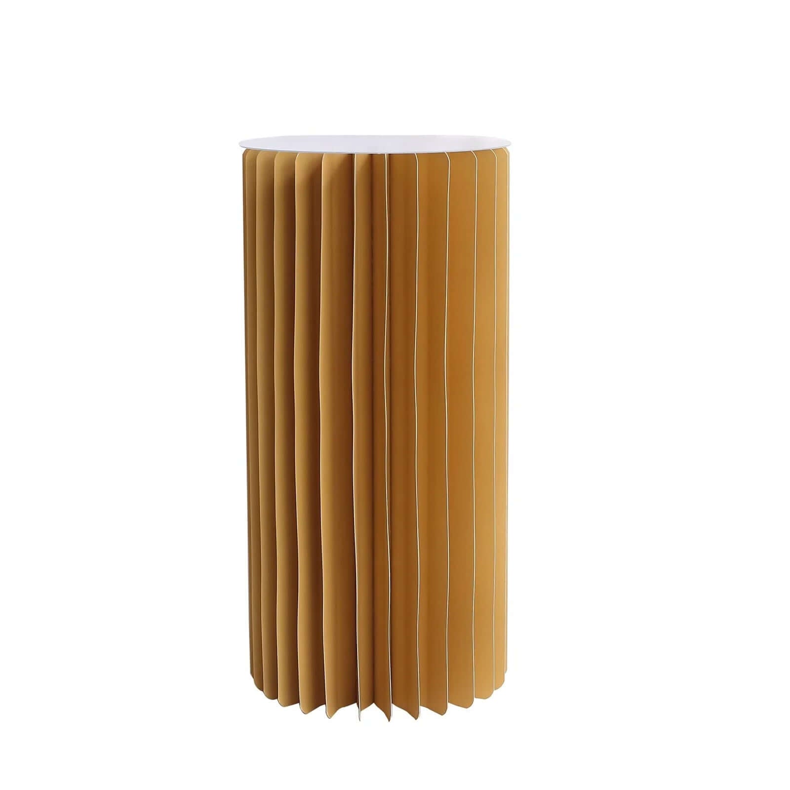 24 Gold Cylinder Display Column Stand, Pillar Pedestal Stand With Top Plate