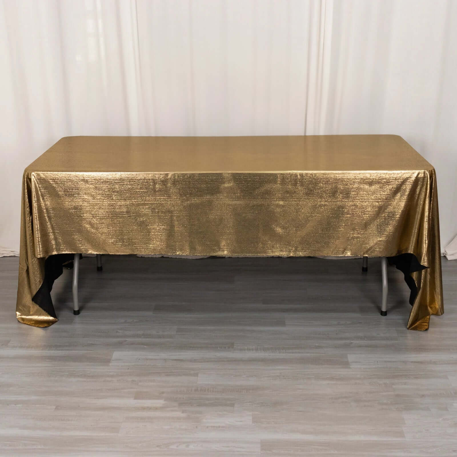 Sequin Dots Polyester 60x126 Rectangle Tablecloth Shimmering Antique Gold - Wrinkle Free & Sparkling Table Cover