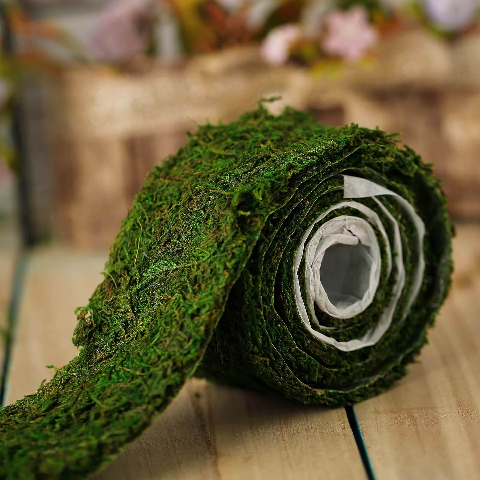 4ft 2 Wide Green Preserved Moss Ribbon Roll, DIY Craft Ribbon