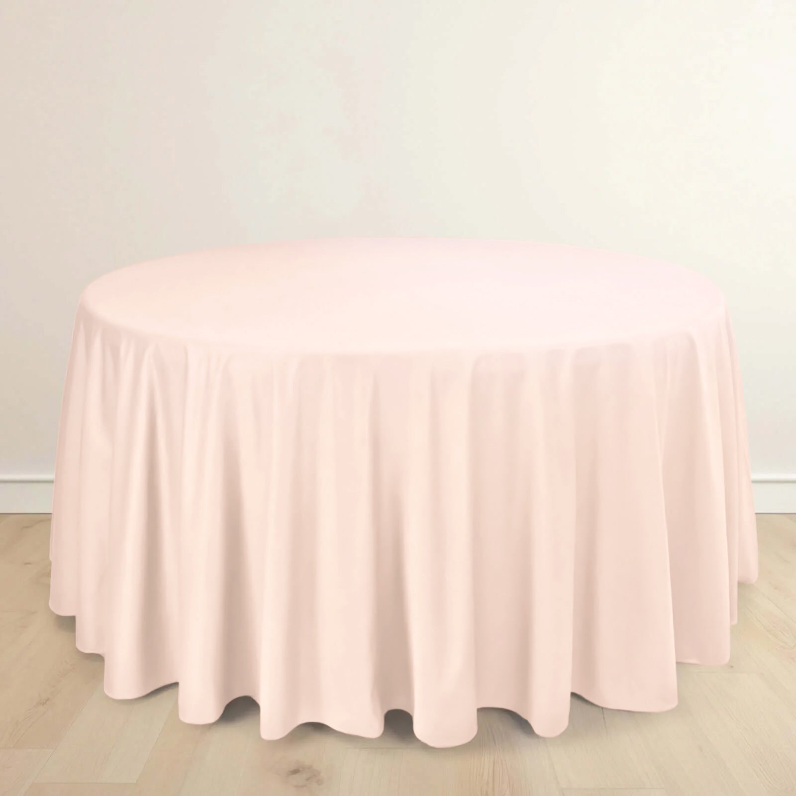 Premium Scuba Round 120 Tablecloth Blush - Wrinkle Free & Stain Resistant Seamless Table Cover