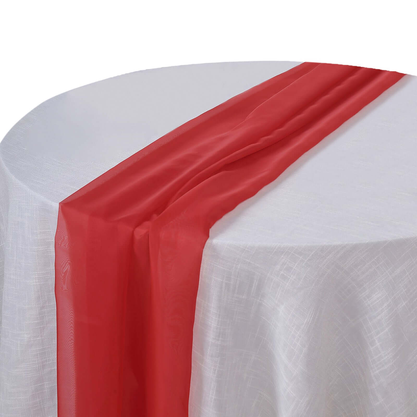 Premium Chiffon 6ft Table Runner Red - Flowy & Lightweight Table Decor