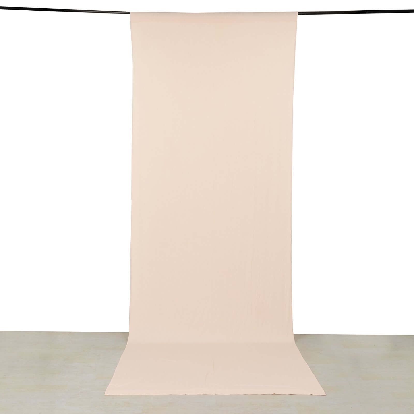 Blush 4-Way Stretch Spandex Event Curtain Drapes, Wrinkle Free Backdrop Event Panel with Rod Pockets - 5ftx14ft