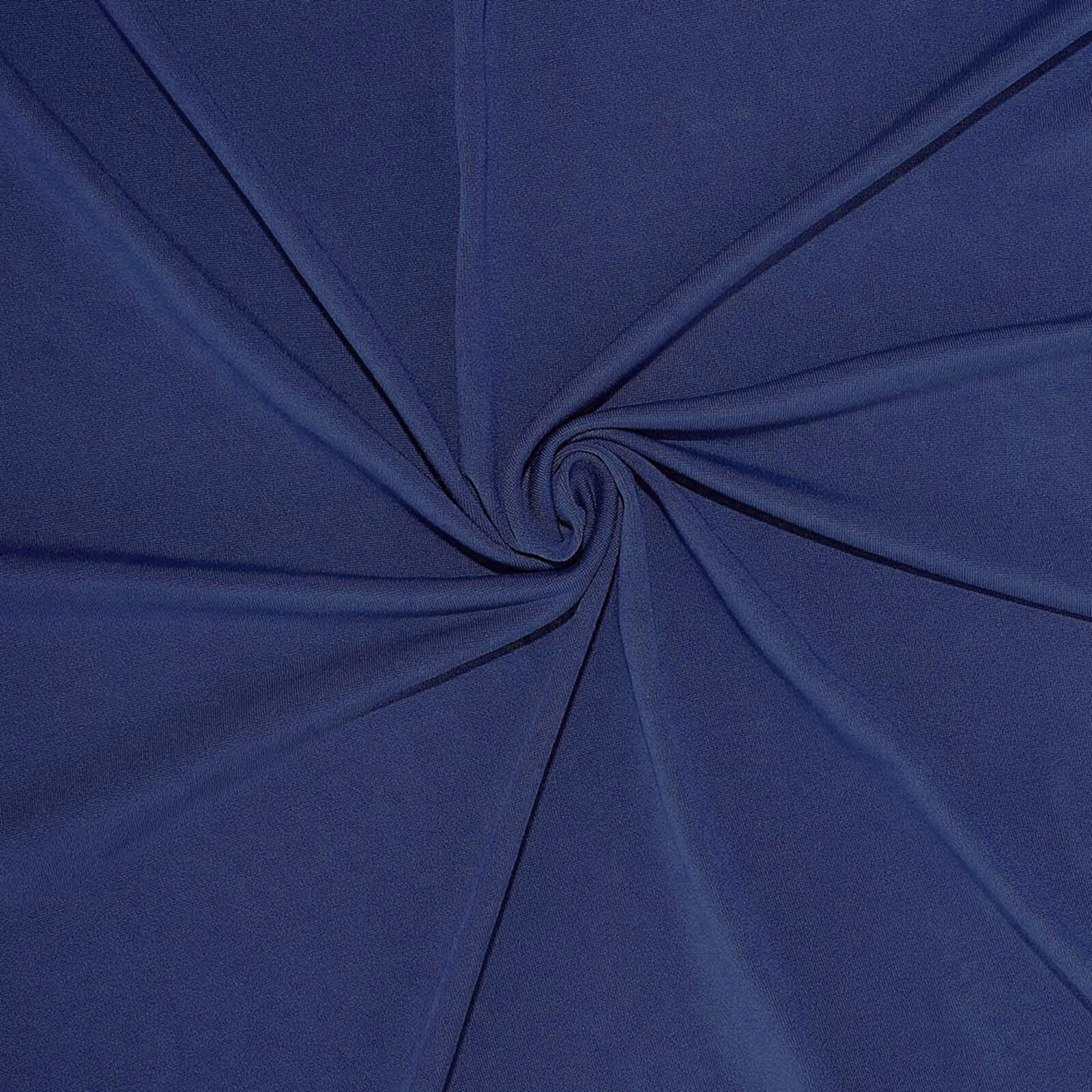 Navy Blue 4-Way Stretch Spandex Event Curtain Drapes, Wrinkle Free Backdrop Event Panel with Rod Pockets - 5ftx10ft