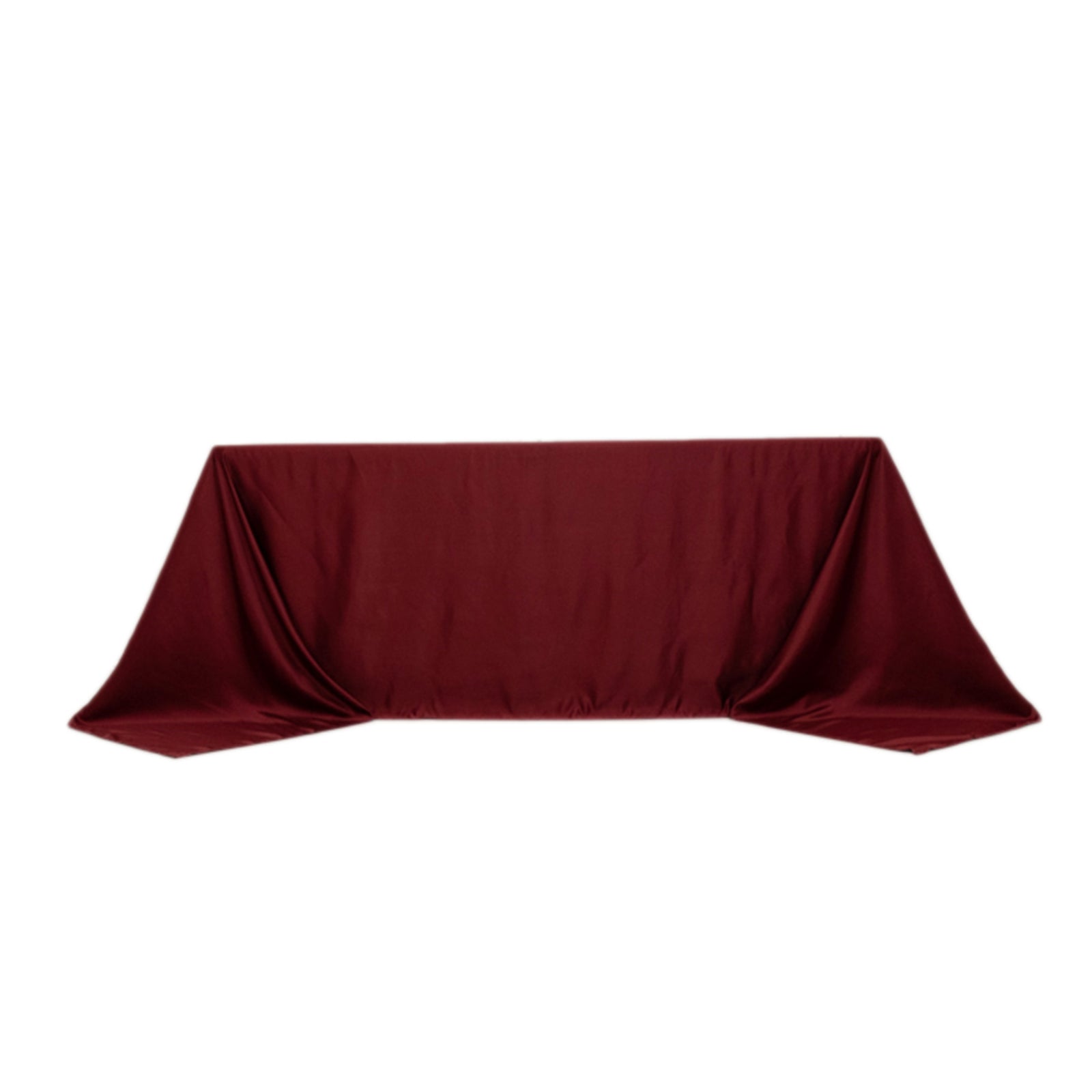 Lamour Satin 90x132 Rectangle Tablecloth Burgundy - Soft & Silk-Like Seamless Table Cover