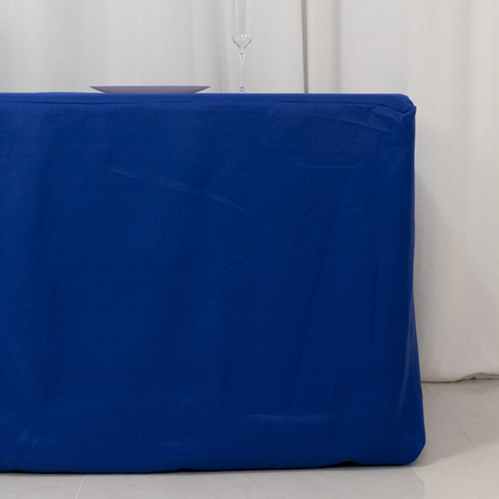 Premium Polyester 8ft Rectangle Tablecloth Royal Blue Durable Fitted 220GSM Table Cover