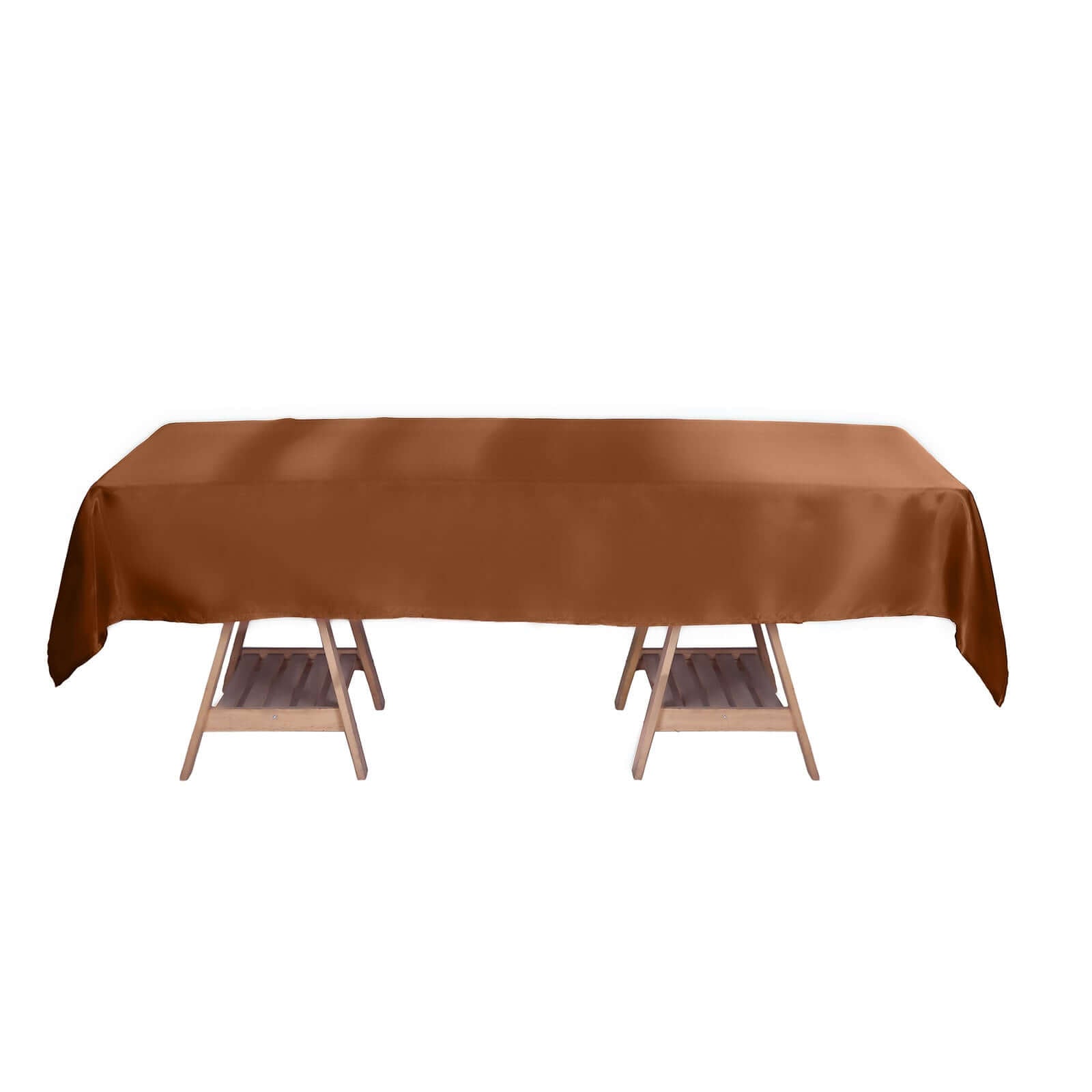 Satin Rectangular 60x102 Tablecloth Cinnamon Brown - Smooth and Lustrous Table Cover