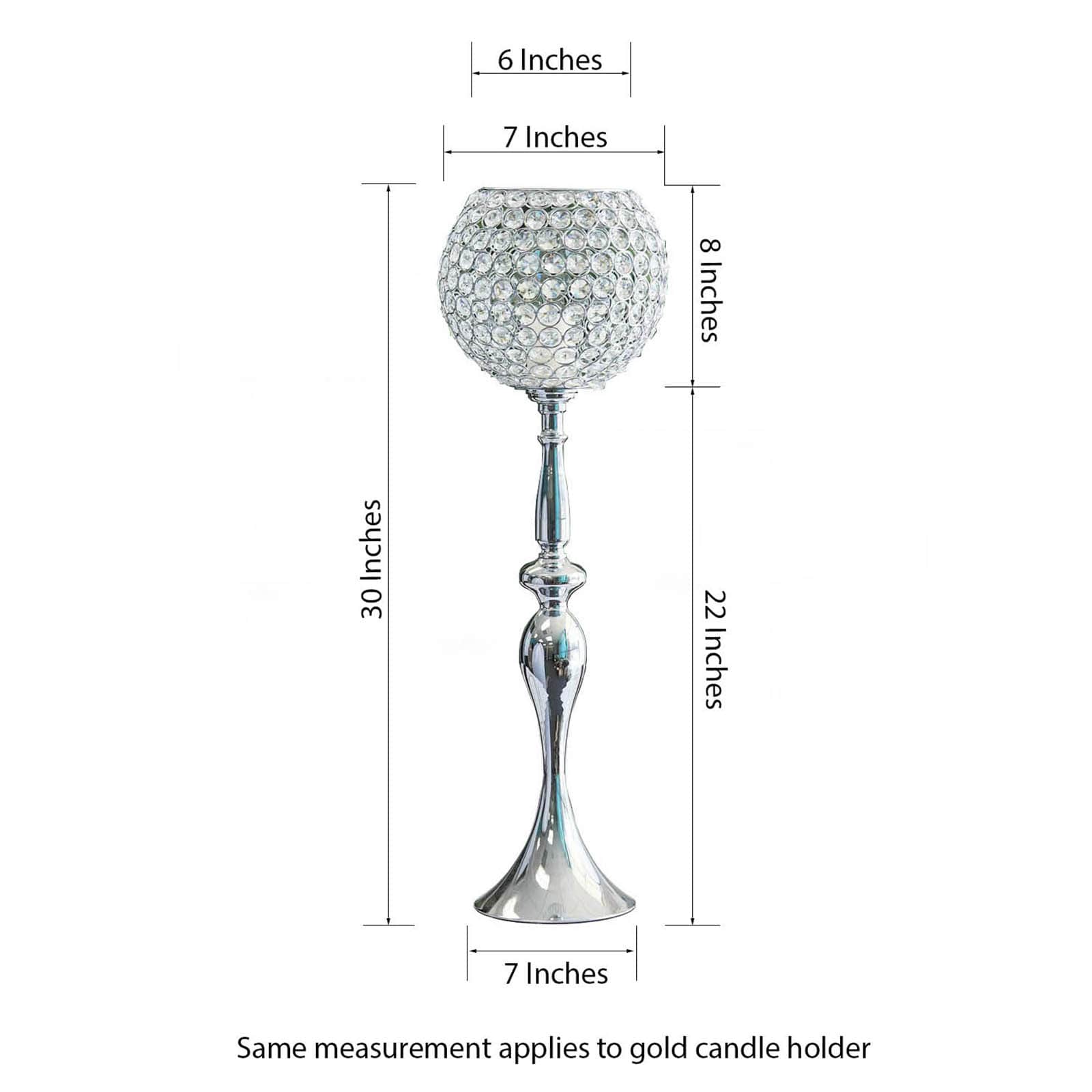 Acrylic Crystal Beaded Goblet Candle Holder Gold - Exquisite Flower Ball Centerpiece Stand for High-End Event Styling 30