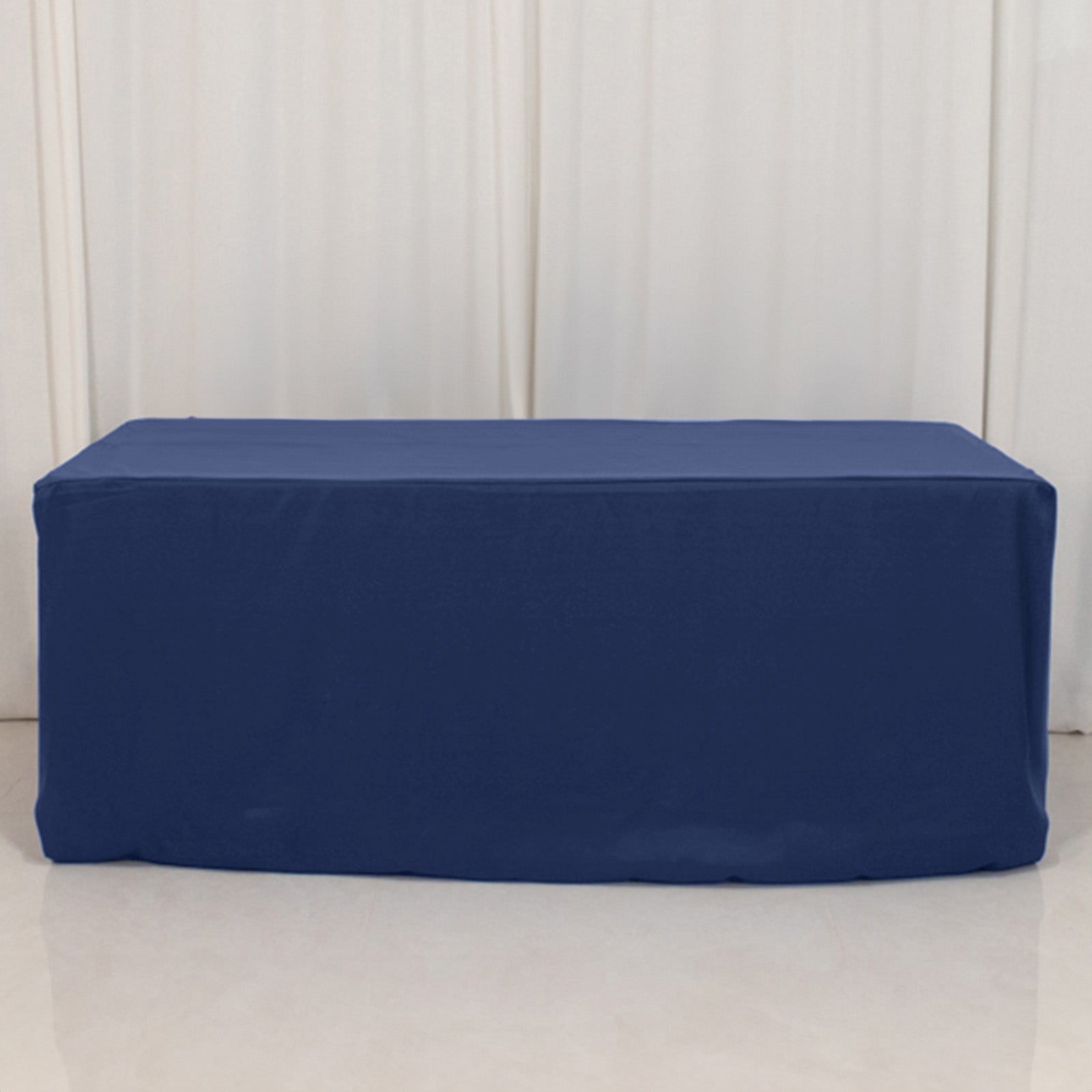 Fire Retardant Premium Polyester 6ft Rectangular Tablecloth Navy Blue Fitted High-Performance Table Cover