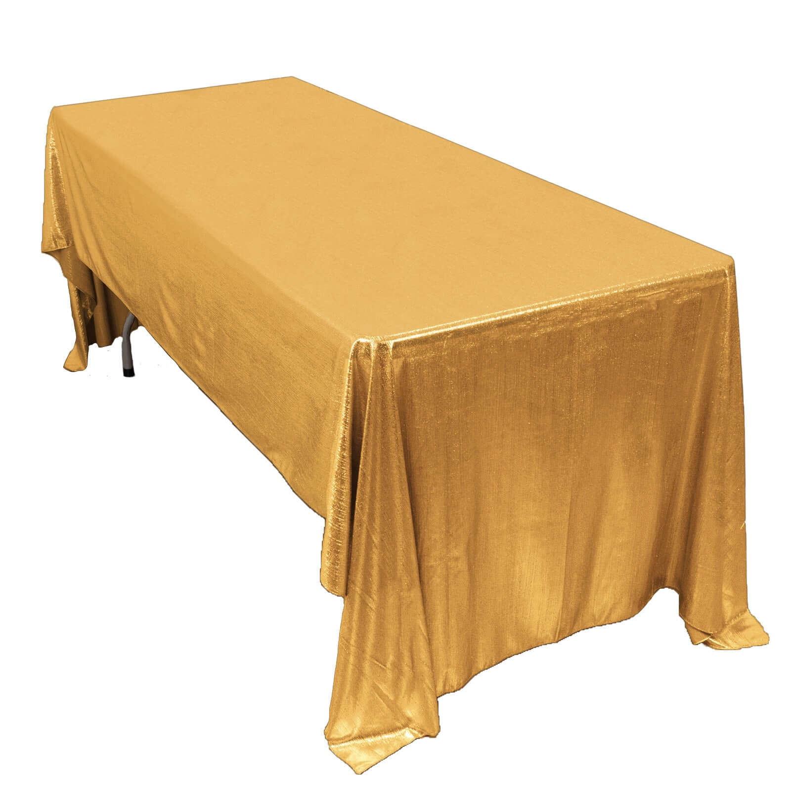 Sequin Dots Polyester 60x126 Rectangle Tablecloth Shimmering Gold - Wrinkle Free & Sparkling Table Cover for Stylish Event Decor