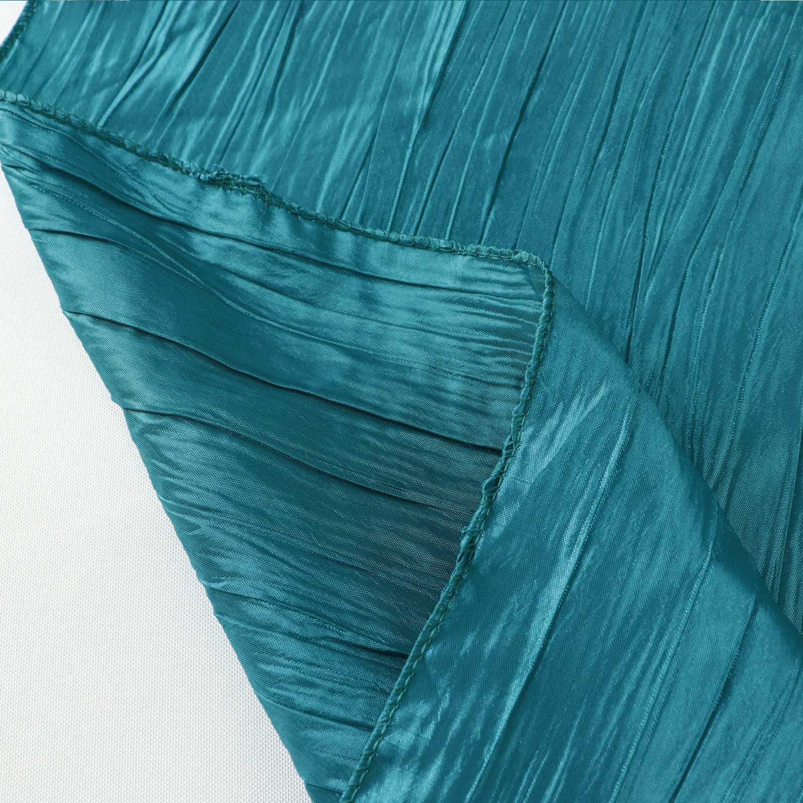 Taffeta 90x156 Rectangle Tablecloth Teal - Accordion Crinkle Seamless Table Cover