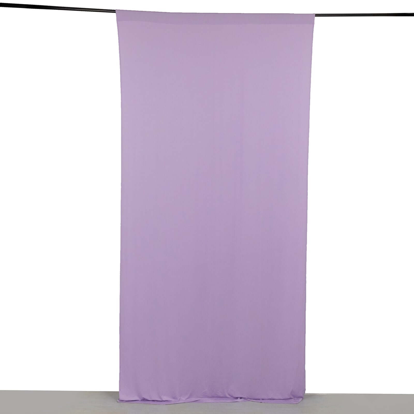 Lavender 4-Way Stretch Spandex Event Curtain Drapes, Wrinkle Free Backdrop Event Panel with Rod Pockets - 5ftx10ft