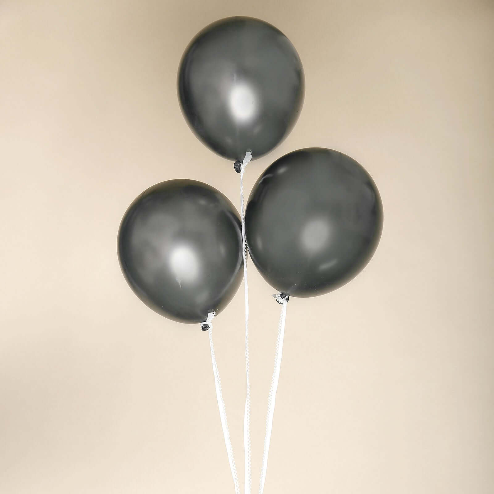 25 Pack 12 Metallic Chrome Charcoal Gray Latex Helium Air Balloons