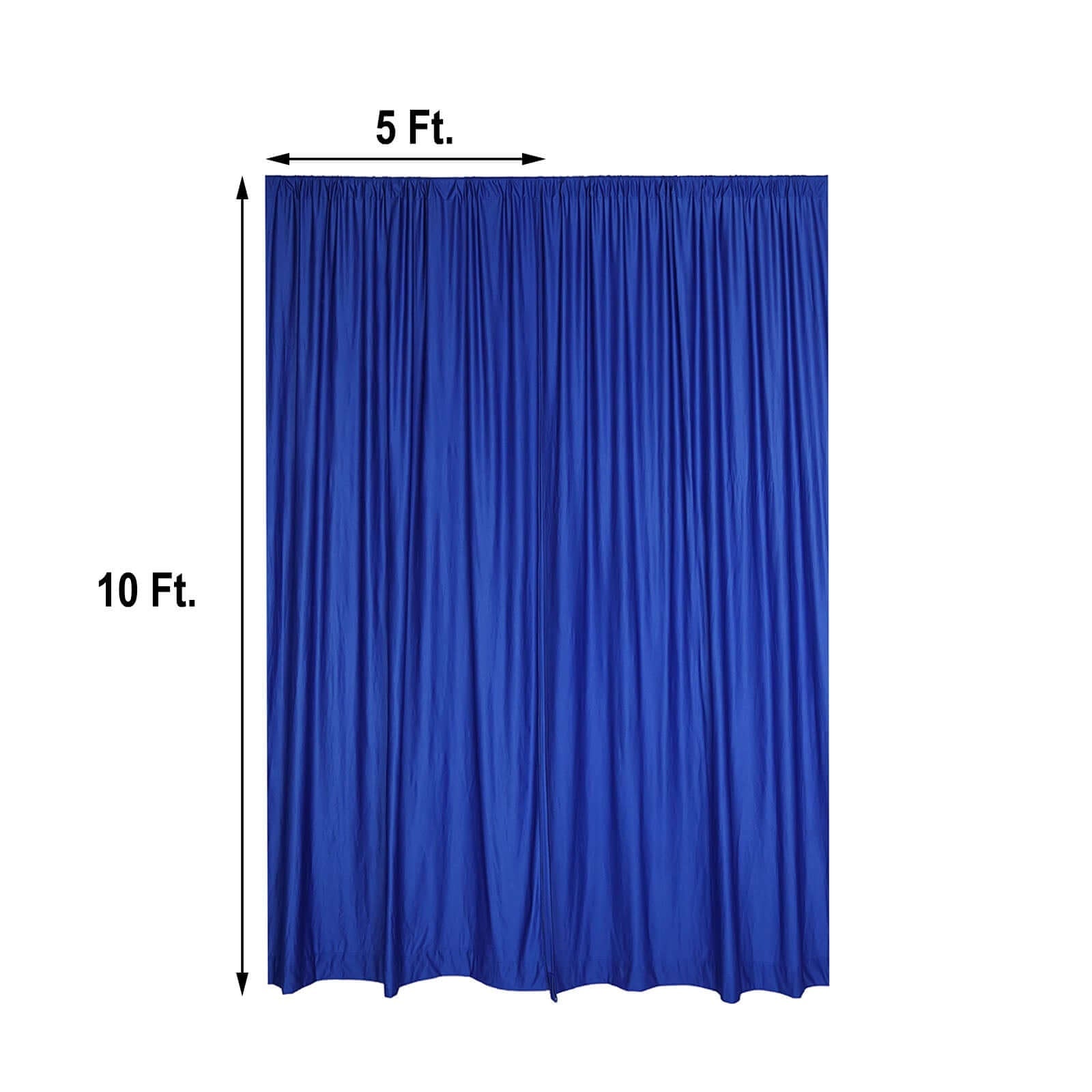 2 Pack Royal Blue Scuba Polyester Event Curtain Drapes, Durable Flame Resistant Backdrop Event Panels Wrinkle Free with Rod Pockets - 10ftx10ft