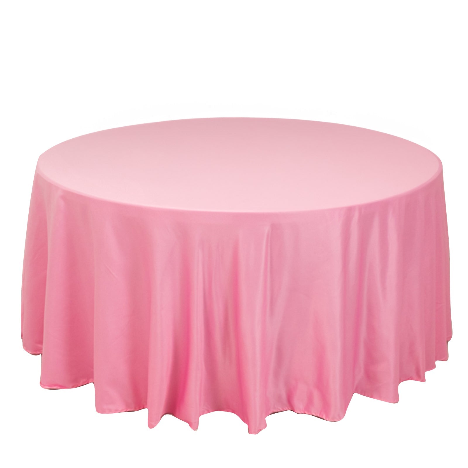 Lamour Satin 120 Round Tablecloth Pink - Seamless Table Cover with Soft Tempered Sheen