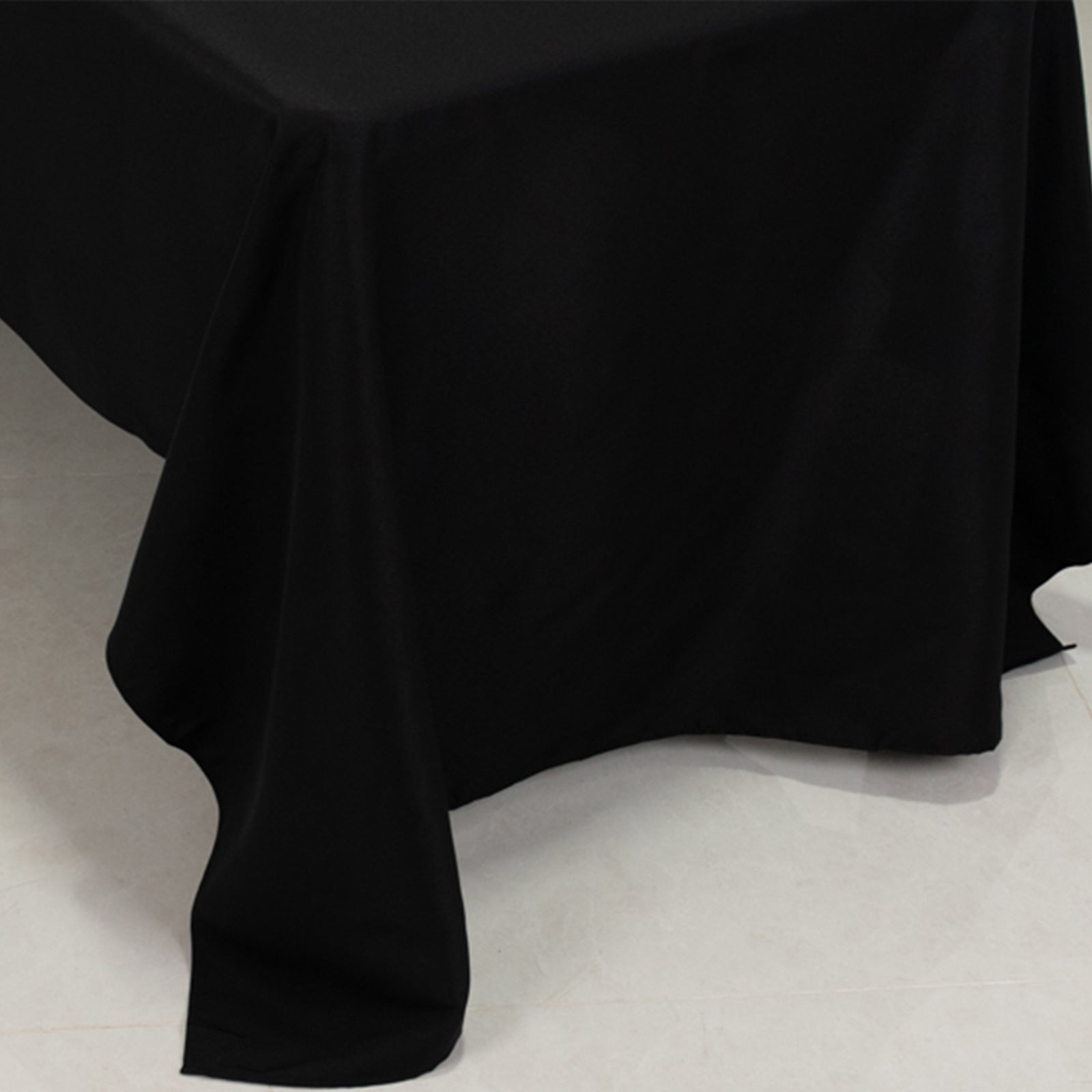 Fire Retardant Premium Polyester 60x126 Rectangular Tablecloth Black - High-Performance Table Cover