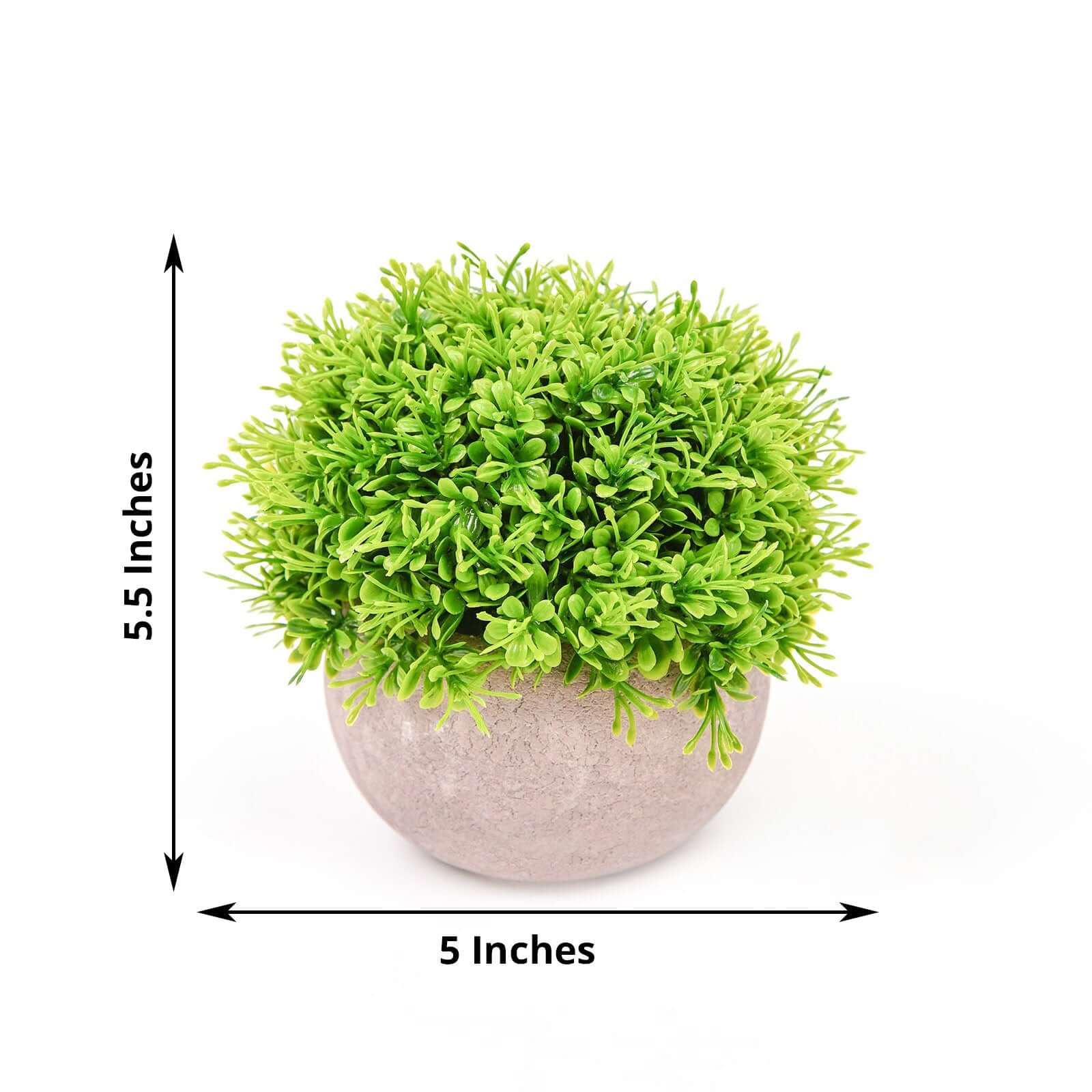 2 Plant Set Artificial Boxwood Topiary Ball 5 - Maintenance Free Mini Faux Potted Greenery Decor