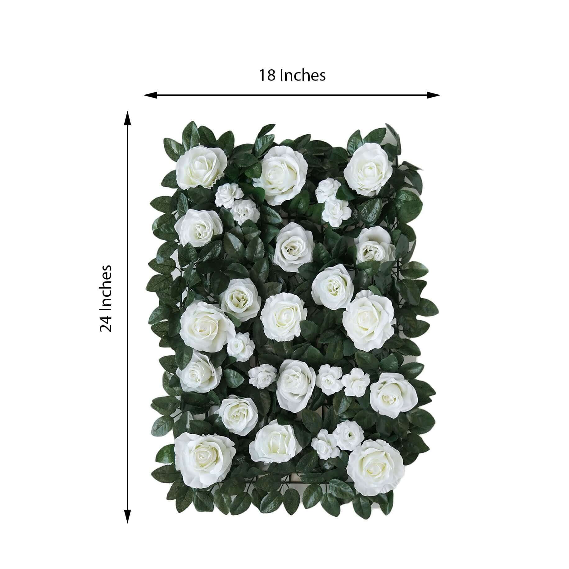 3 Sq ft. Easy-Install White Silk Rose Flower Mat Wall Panel Backdrop