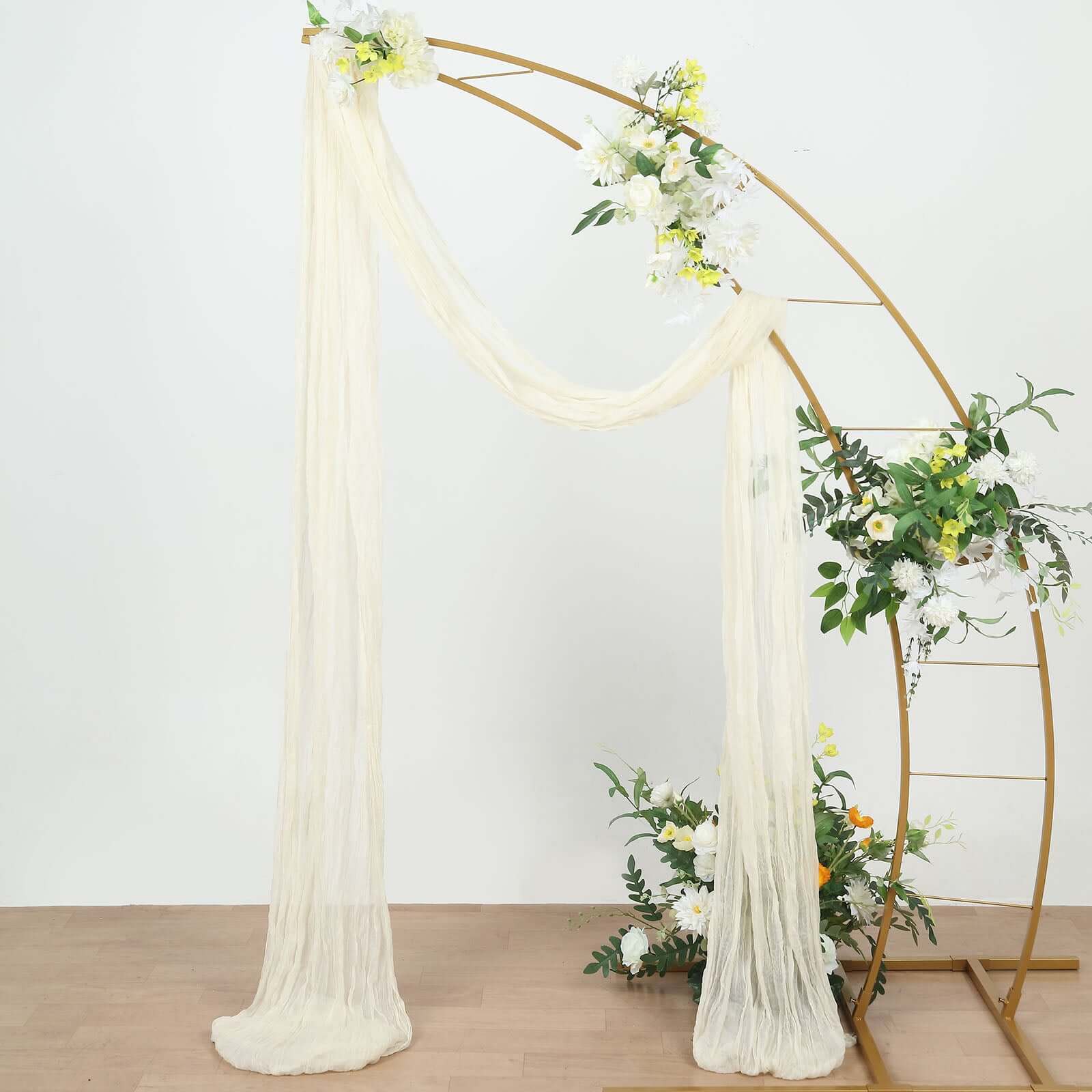 20ft Ivory Gauze Cheesecloth Fabric Wedding Arch Drapery, Window Scarf Valance, Boho Decor Arbor Curtain Panel