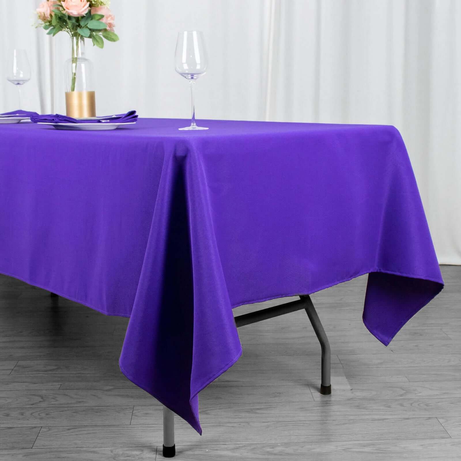 Premium Polyester 60x102 Rectangle Tablecloth Purple - Durable 220GSM Wrinkle-Resistant Table Cover