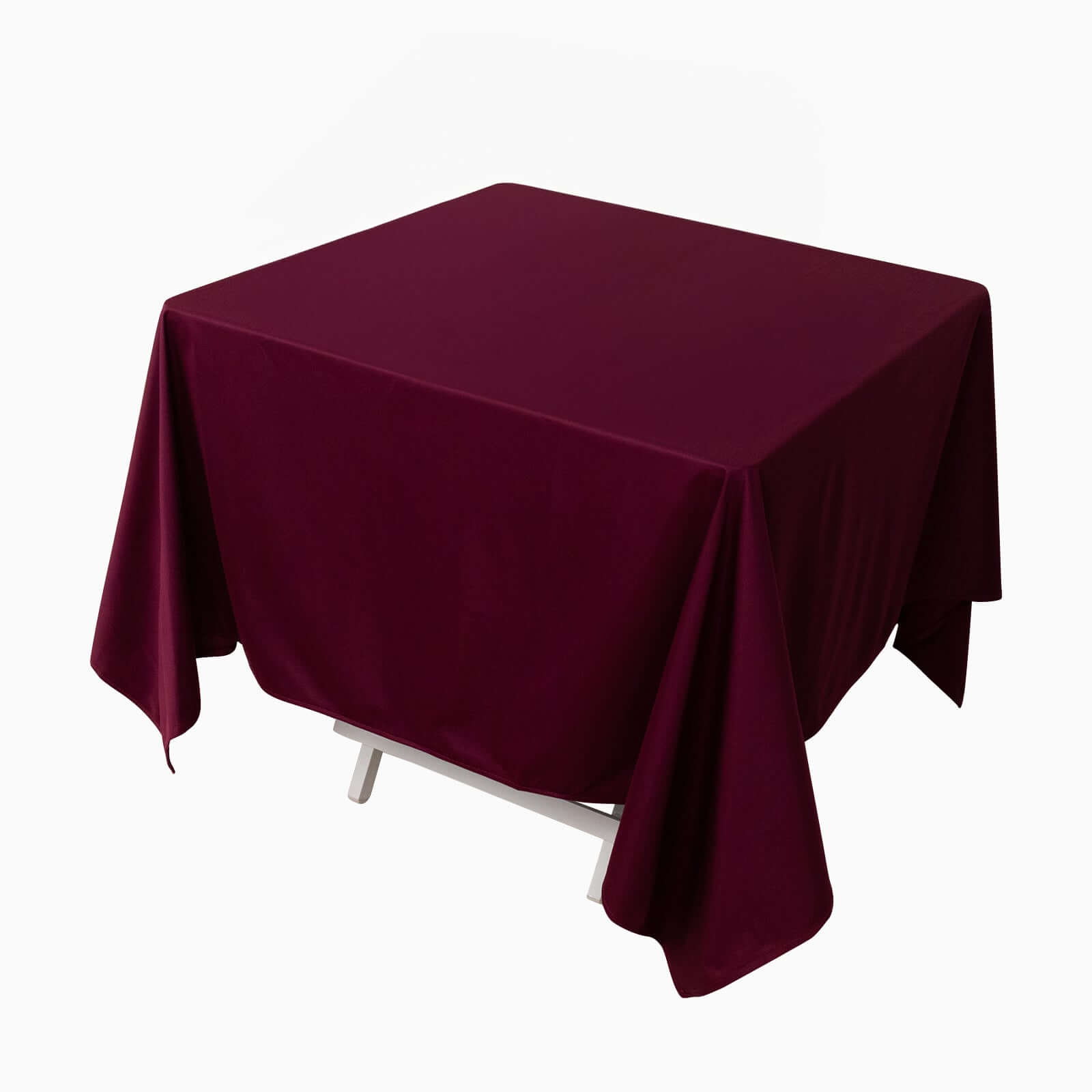 Premium Scuba Square 70x70 Tablecloth Burgundy - Wrinkle Free & Stain Resistant Table Cover