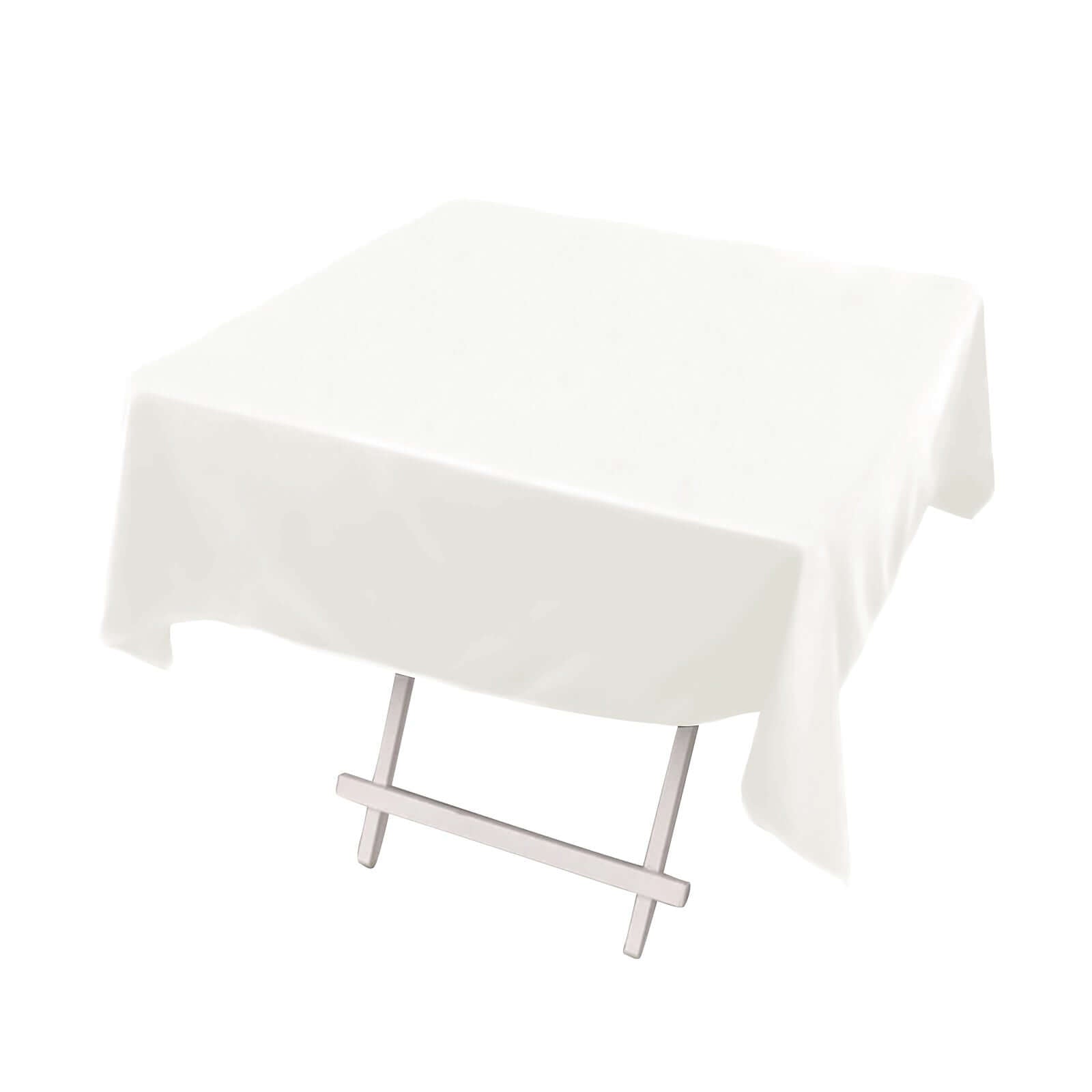 Premium Scuba Square 54x54 Tablecloth Ivory - Wrinkle Free & Stain Resistant Table Cover