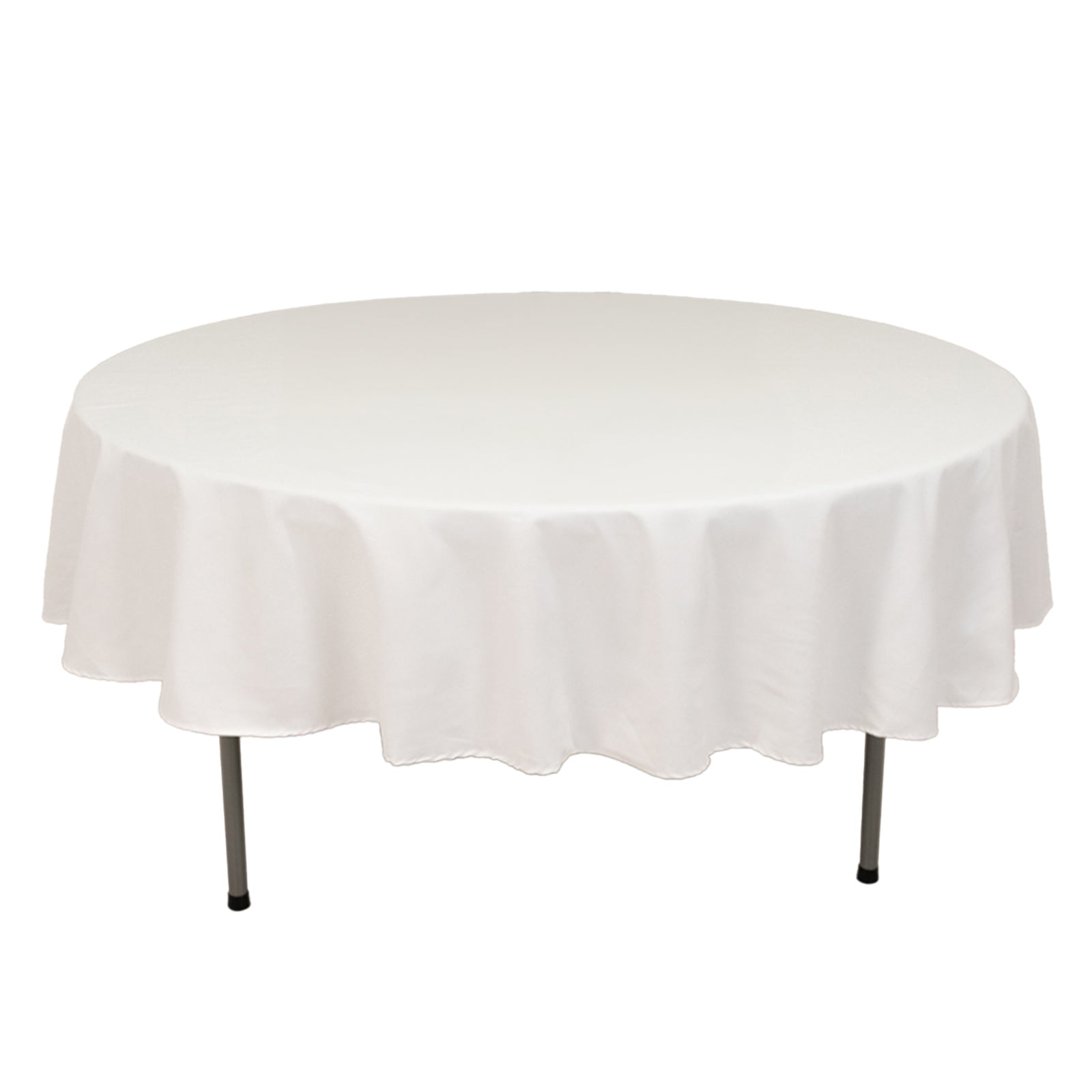 Cotton Blend 90 Round Tablecloth White - Wrinkle-Resistant Design for Versatile Settings