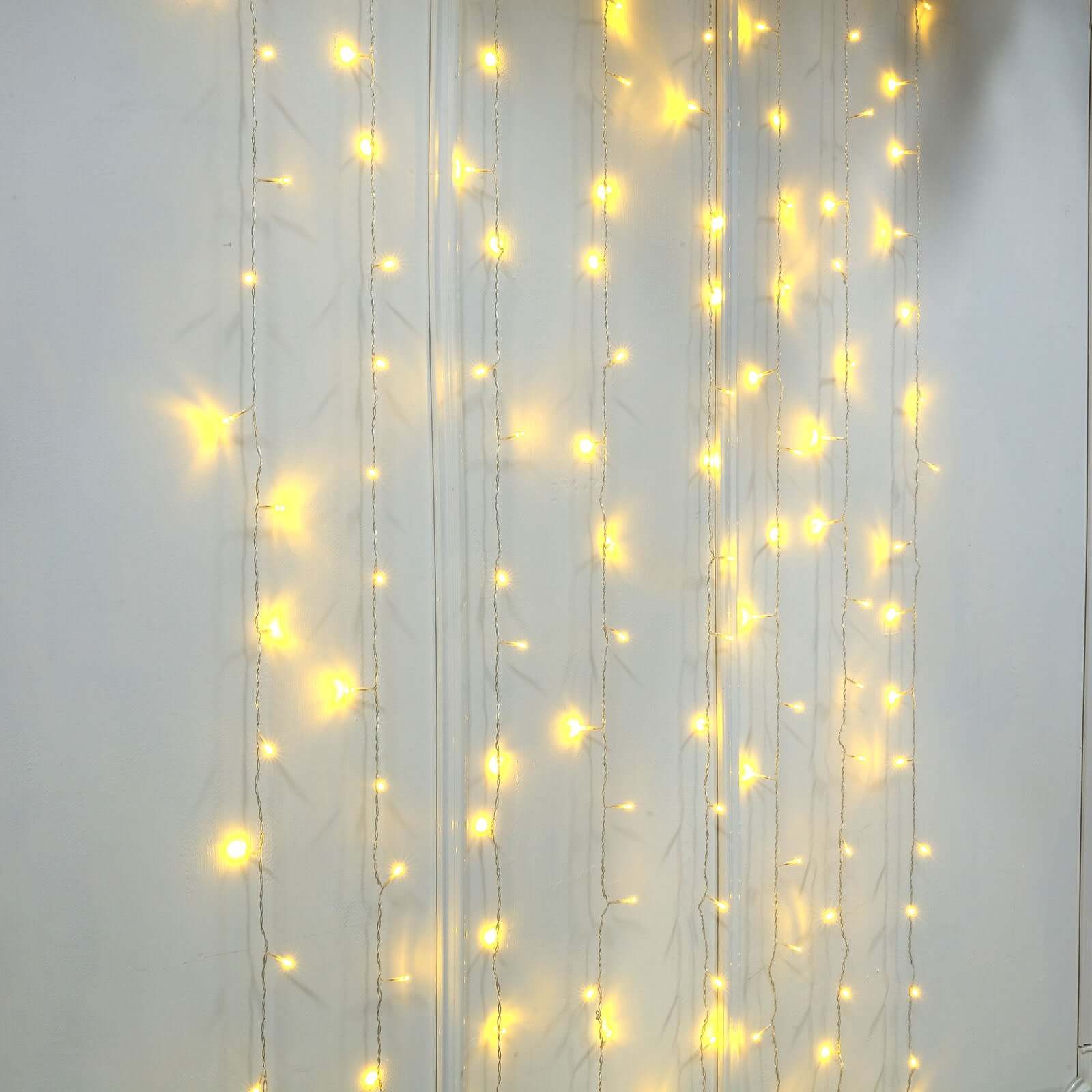 5ftx8ft Warm White 192 LED Icicle Curtain Fairy String Lights with 8 Modes