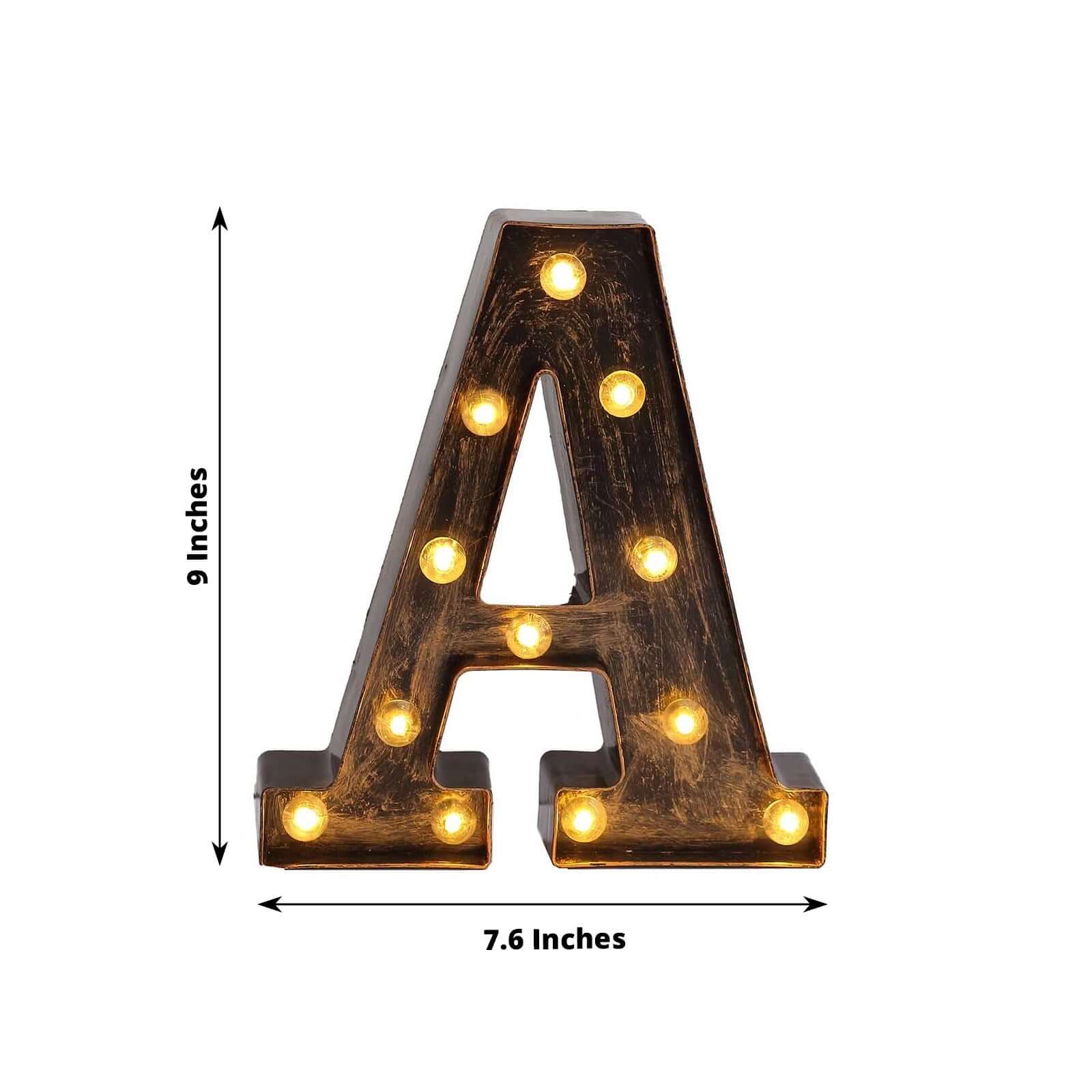 LED Marquee Letter A Industrial Style Antique Black - Light-Up Alphabet Sign for Weddings & Displays 9