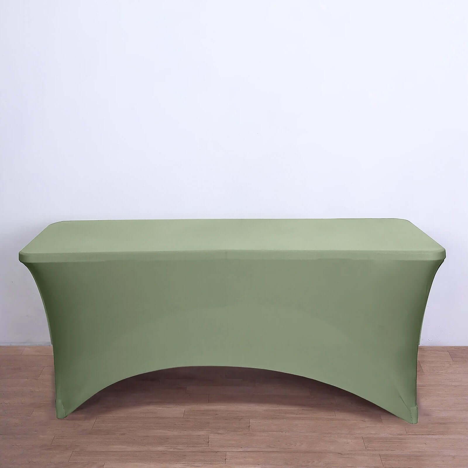 Stretch Spandex 6ft Rectangle Tablecloth Dusty Sage Green - Durable Form-Fitting Table Cover