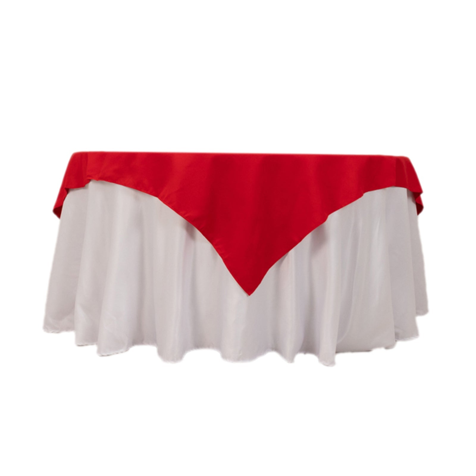 Cotton Blend 70x70 Table Overlay Square Tablecloth Red - Wrinkle-Resistant Fabric Table Topper